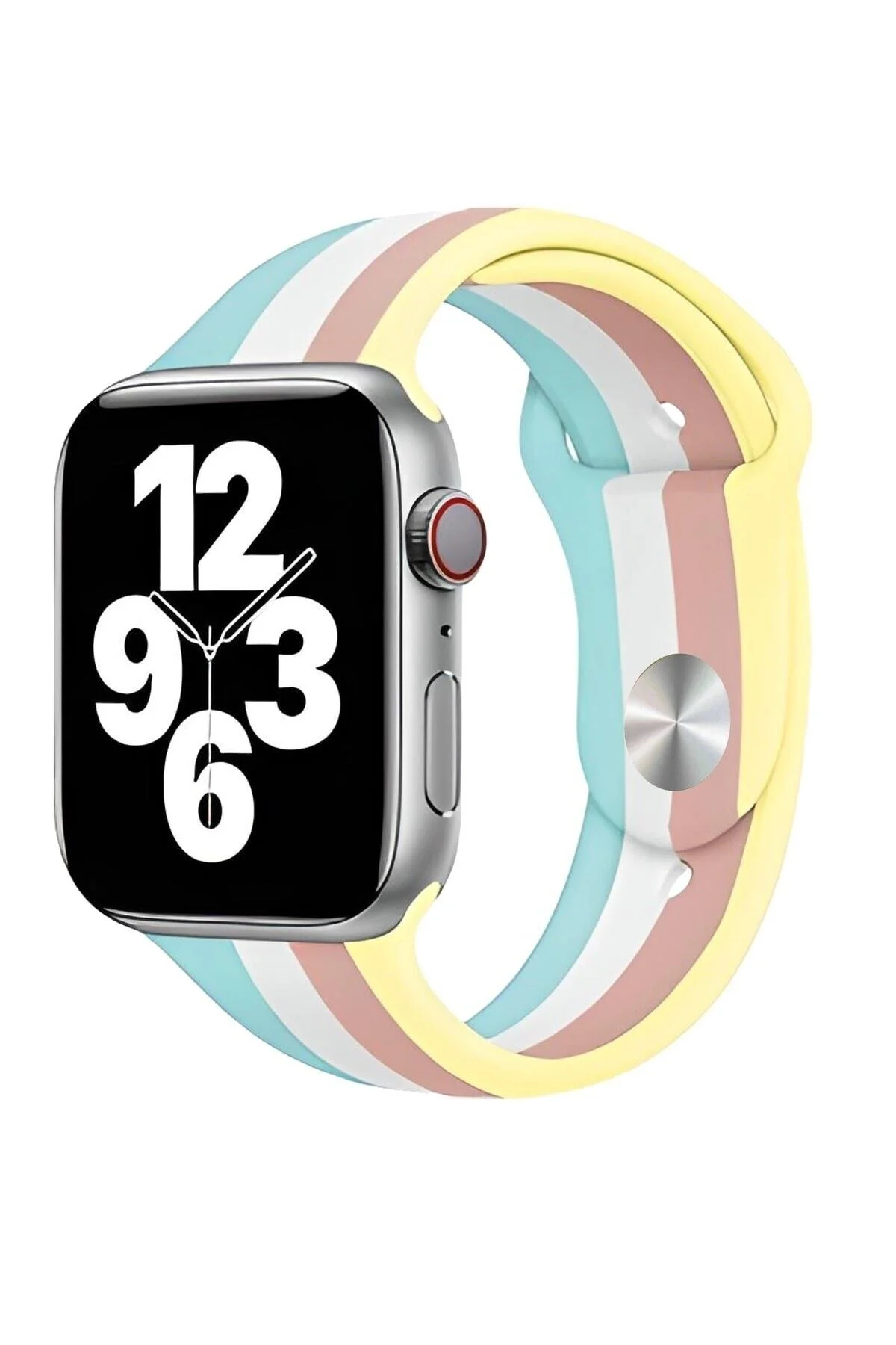 Apple Watch Uyumlu1 2 3 4 5 6 Se 42-44-45-49 Mm Ayarlanair Silikon Rainbow Kordon Kayış