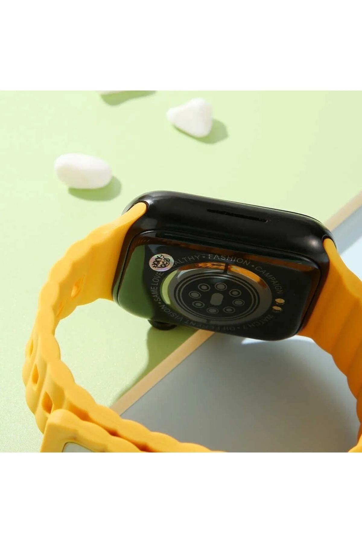 Apple Watch Uyumluseries 8 45mm Kordon Silikon Metal Tokalı Ayarlanair Krd73 Yeşil - pazariz Görsel 2
