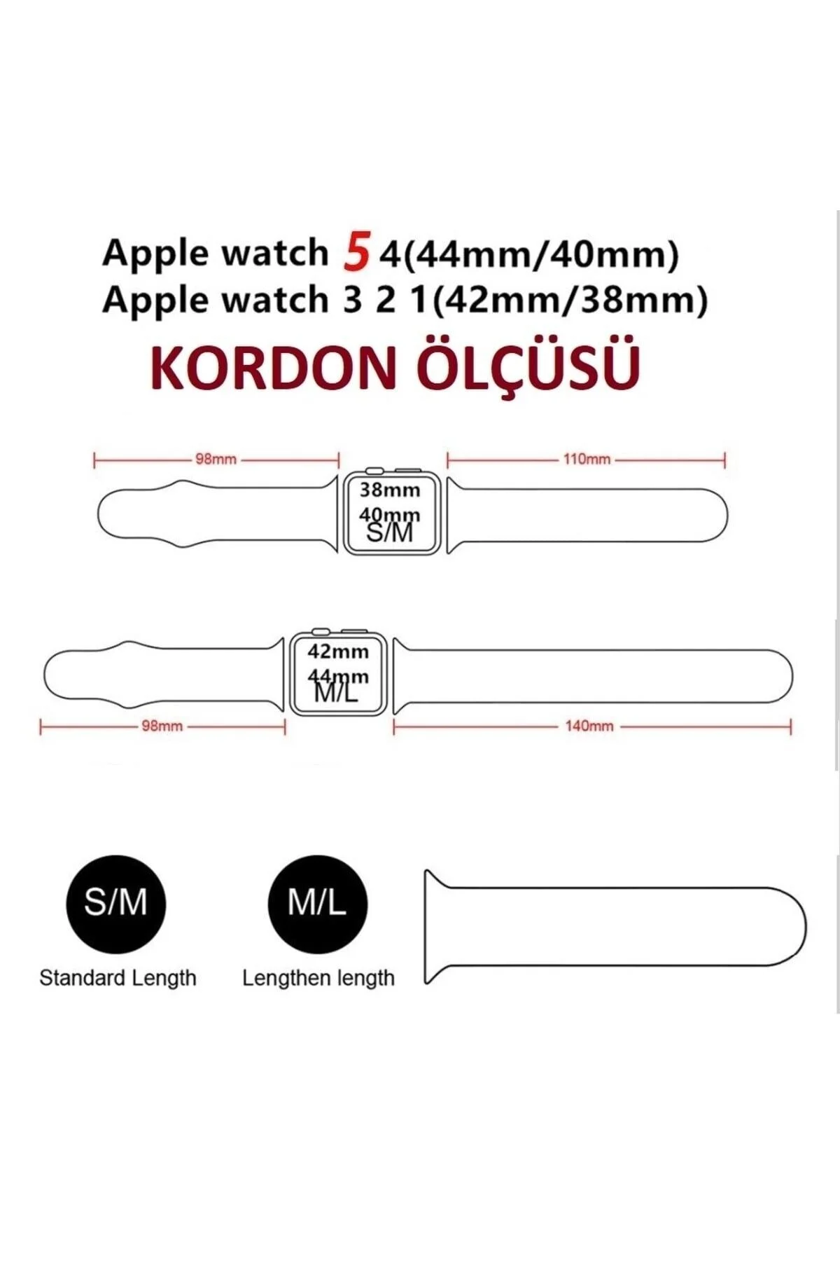 Apple Watch Uyumlu3-4-5-6-7-8-se (38mm-40mm-41mm) Yüksek Kalite Kordon - pazariz Görsel 5