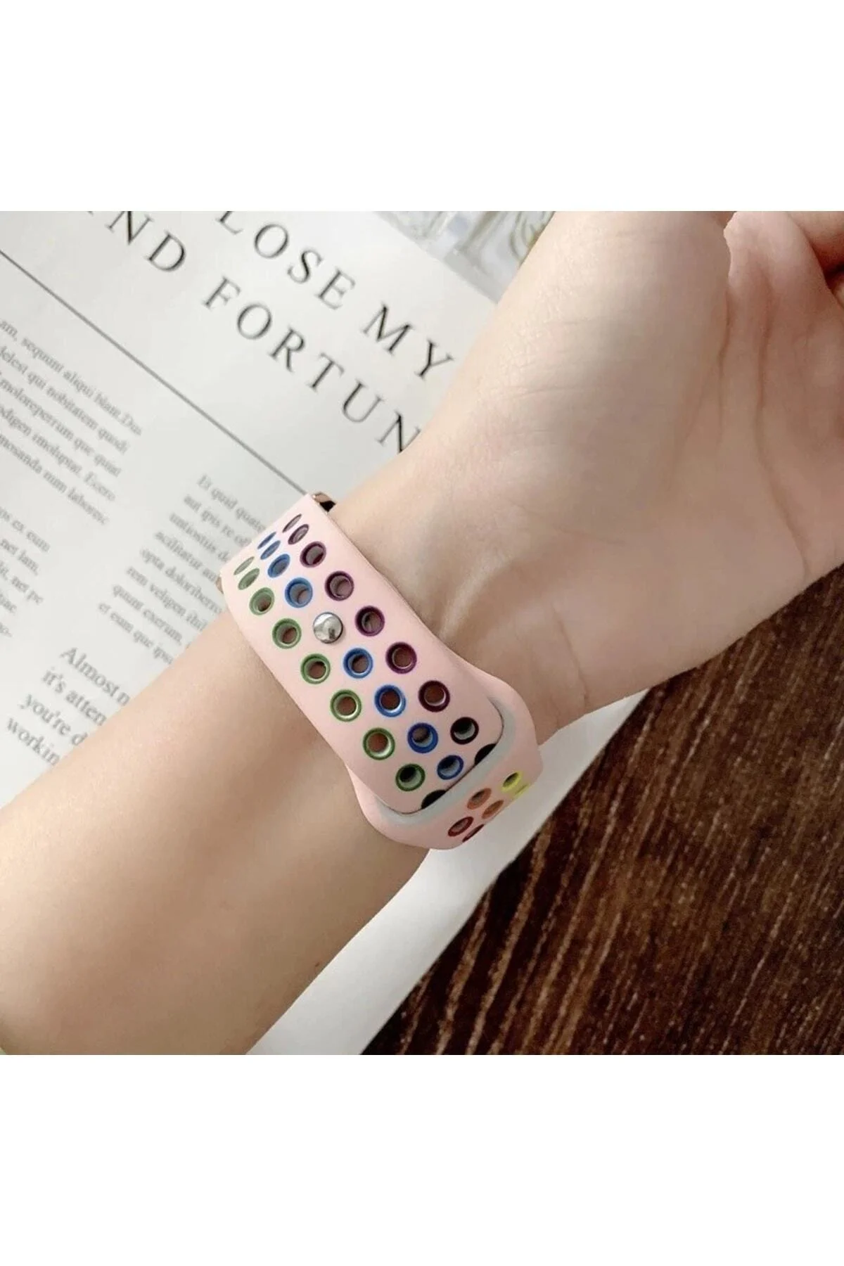 Apple Watch Uyumlu42mm - 44mm - 45mm 1 2 3 4 5 6 Se 7 8 Için Delikli Spor Kordon Kayış - pazariz Görsel 2
