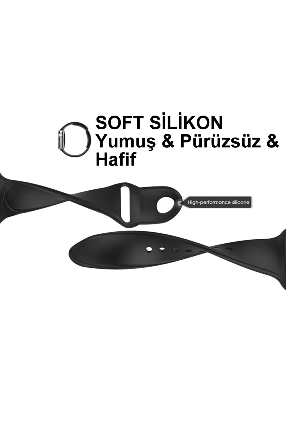 Apple Watch Uyumlu42 / 44 / 45 Mm - 2 3 4 5 6 7 8 Se Silikon Kordon Kayış Band - pazariz Görsel 4