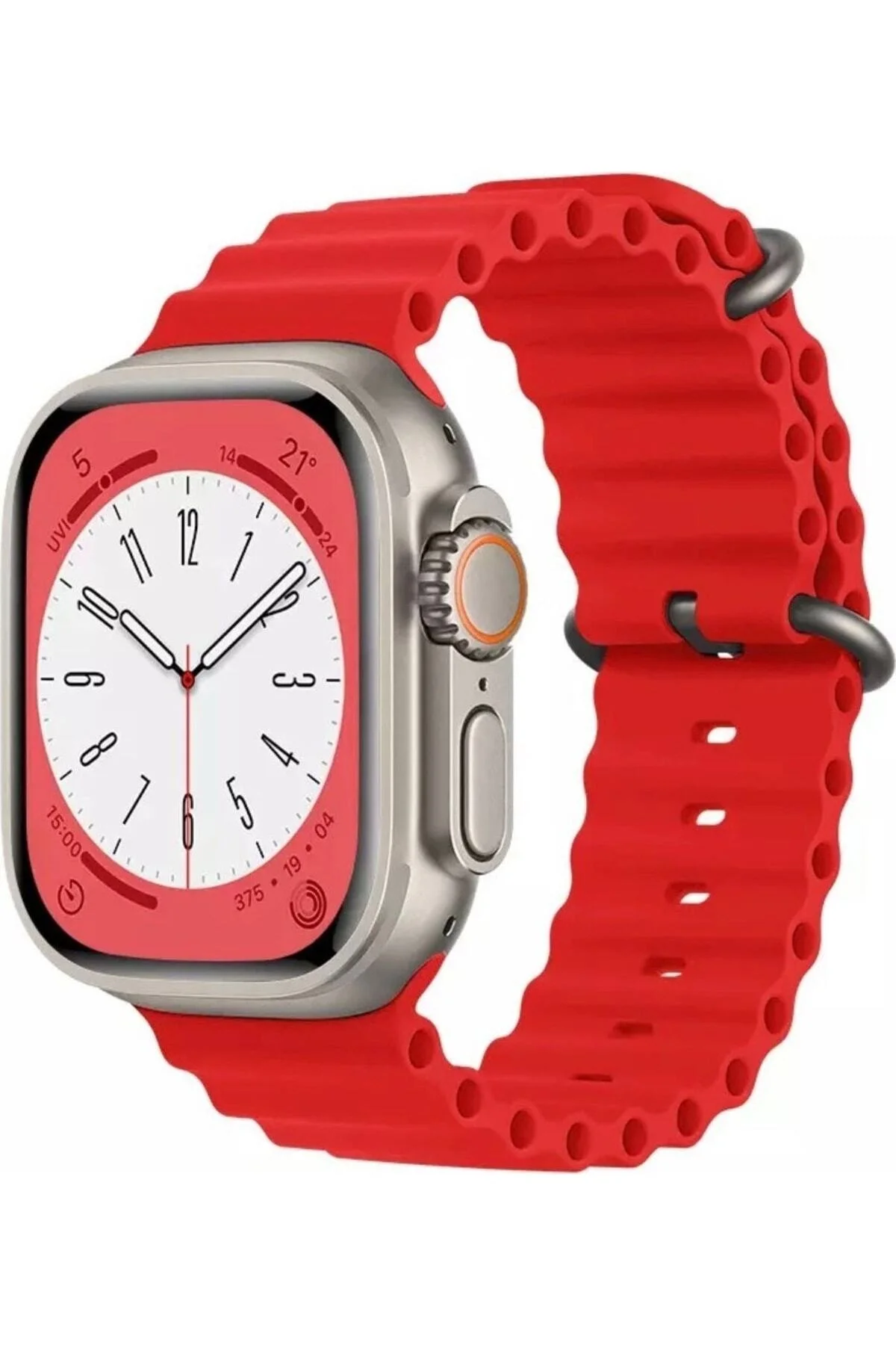 Apple Watch Uyumlu8 7 6 5 4 3 2 Se 42mm / 44mm / 45mm Spor Silikon Kordon Kayış - pazariz