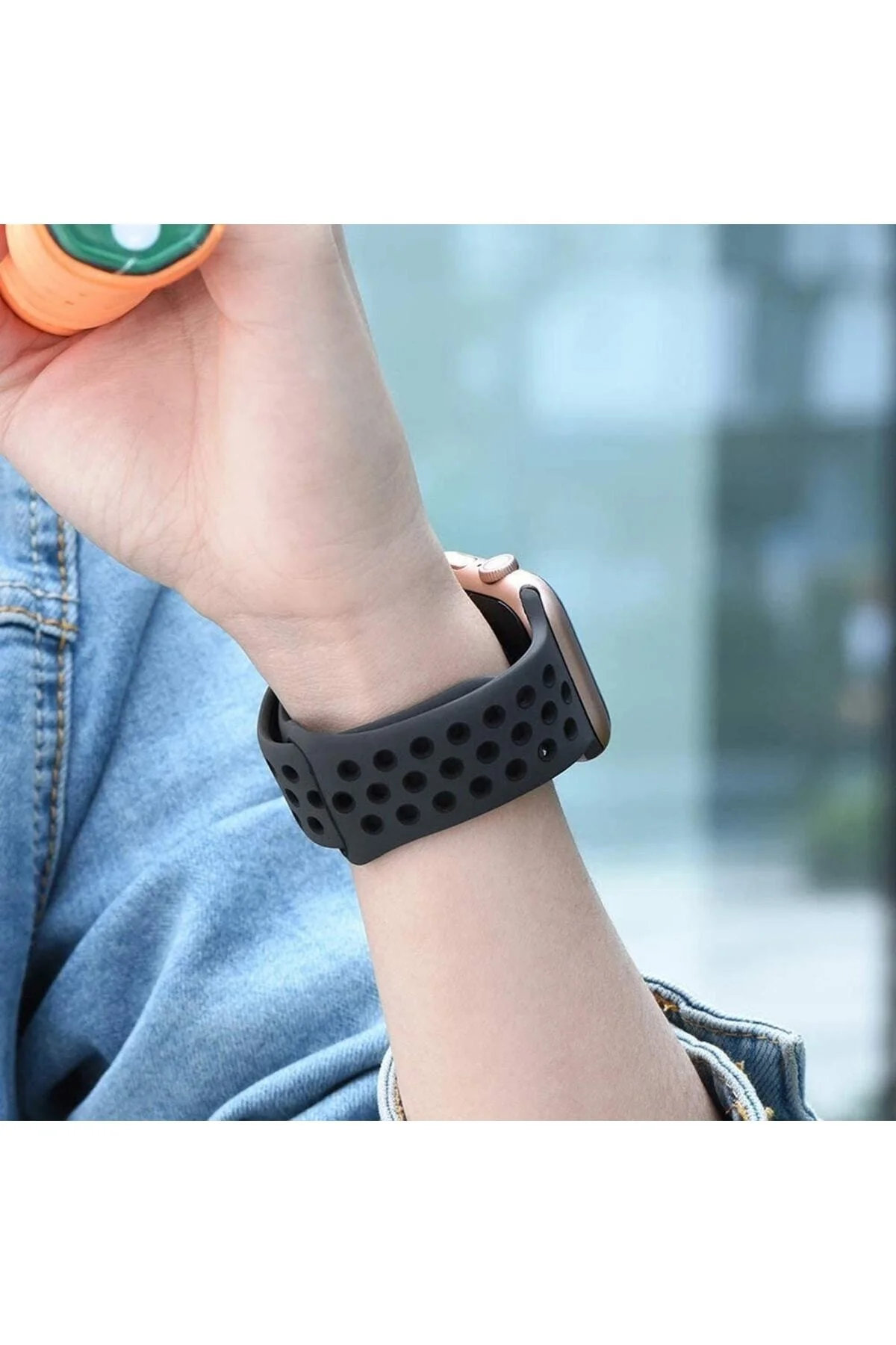 Apple Watch Uyumluseries 8 45mm Kordon, Silicone Sport Band Beyaz - pazariz Görsel 3
