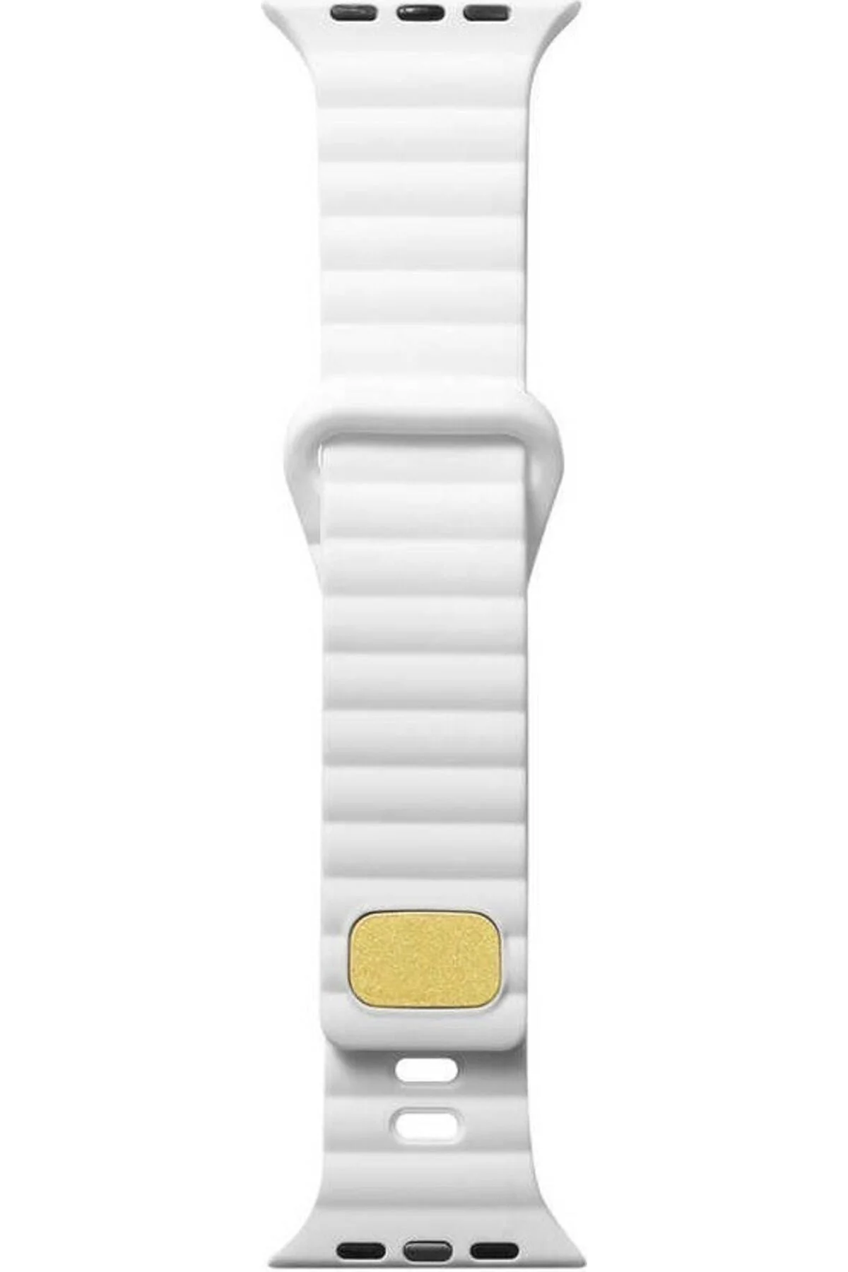 Apple Watch Uyumluseries 8 41mm Kordon Silikon Metal Tokalı Ayarlanair Krd73 Beyaz