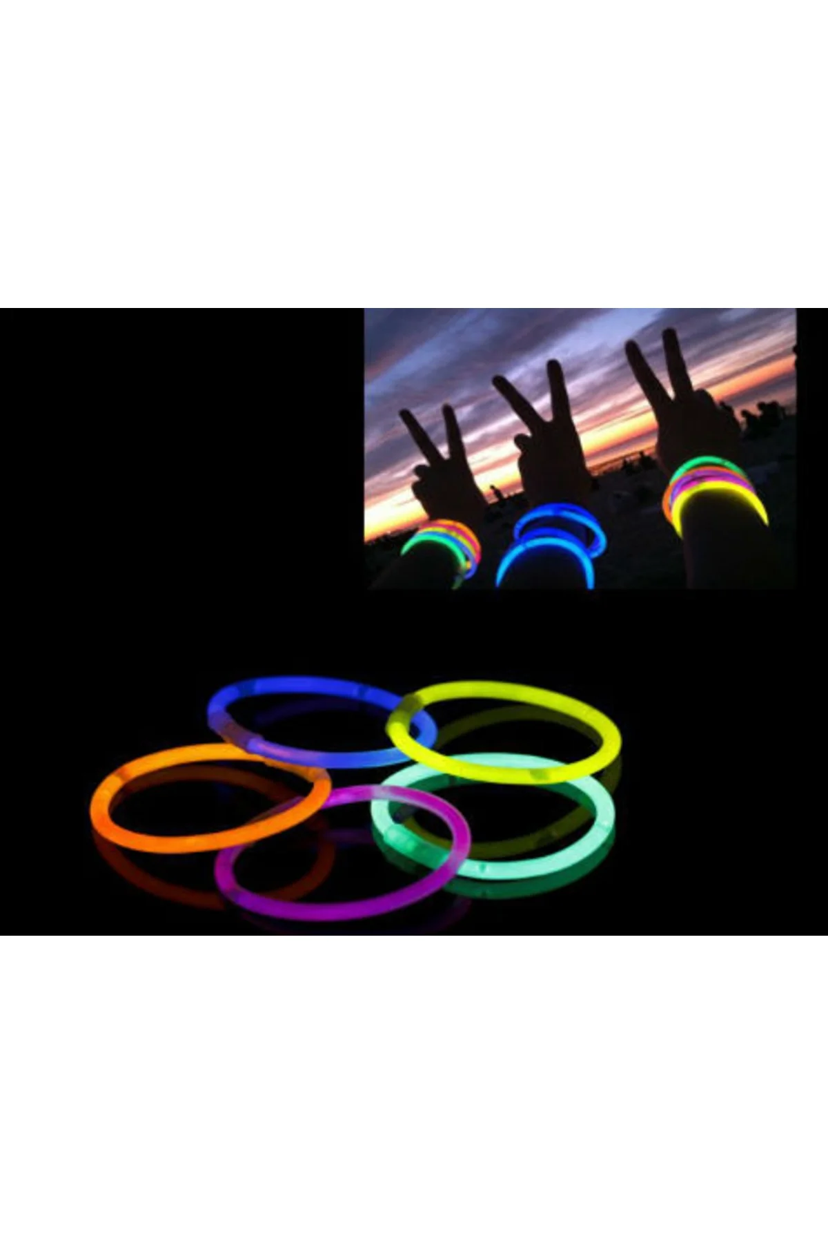 10 Adet Glow Stick Bracelet Fosforlu Kırılan Çubuk Bileklik - Xnews Görsel 3