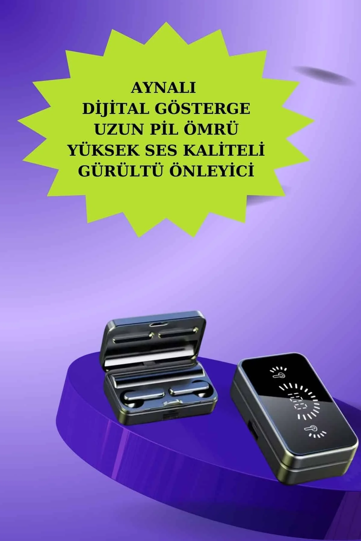 Powerbank Aynalı Bluetooth Kulaklık Ve Akıllı Saat Seti Anc Özelliği Dokunamatik - Just Cheap Store Görsel 2