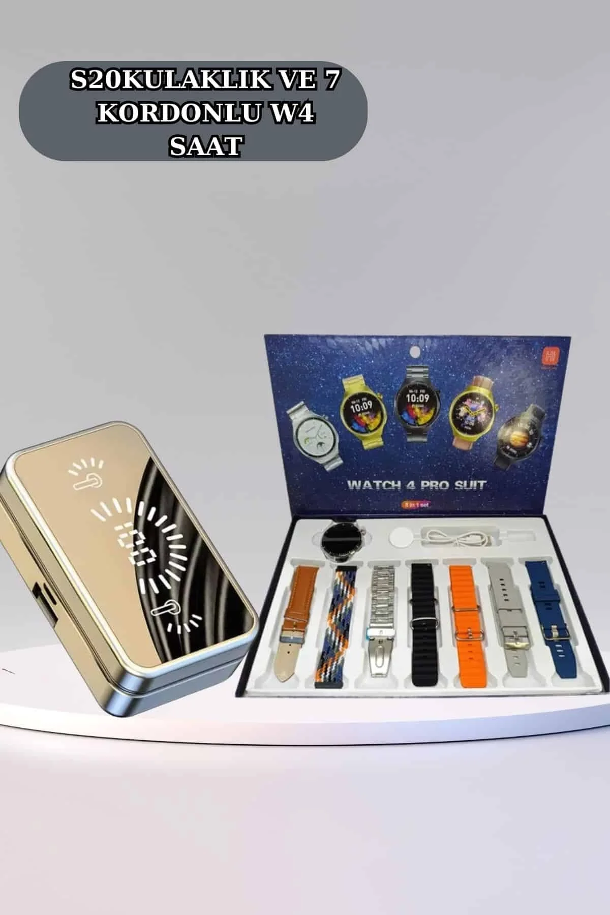 Powerbank Aynalı Bluetooth Kulaklık Ve Akıllı Saat Seti Anc Özelliği Dokunamatik - Just Cheap Store Görsel 5