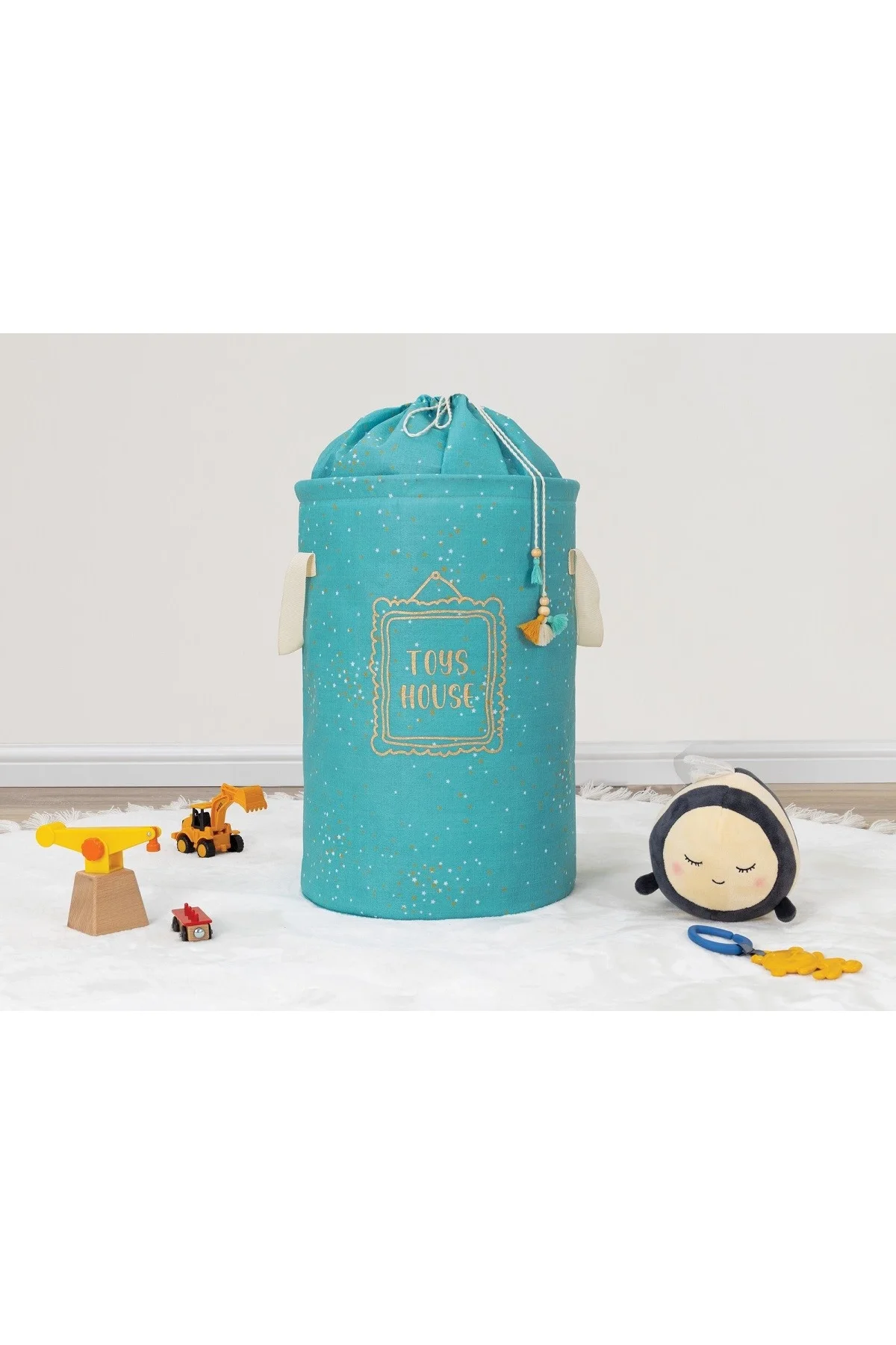 Baby Kullanımı Kolay Desenli Taşınabilir Torbalı Yuvarlak Sepet(yeşil) 04270 - Just Cheap Store Görsel 4