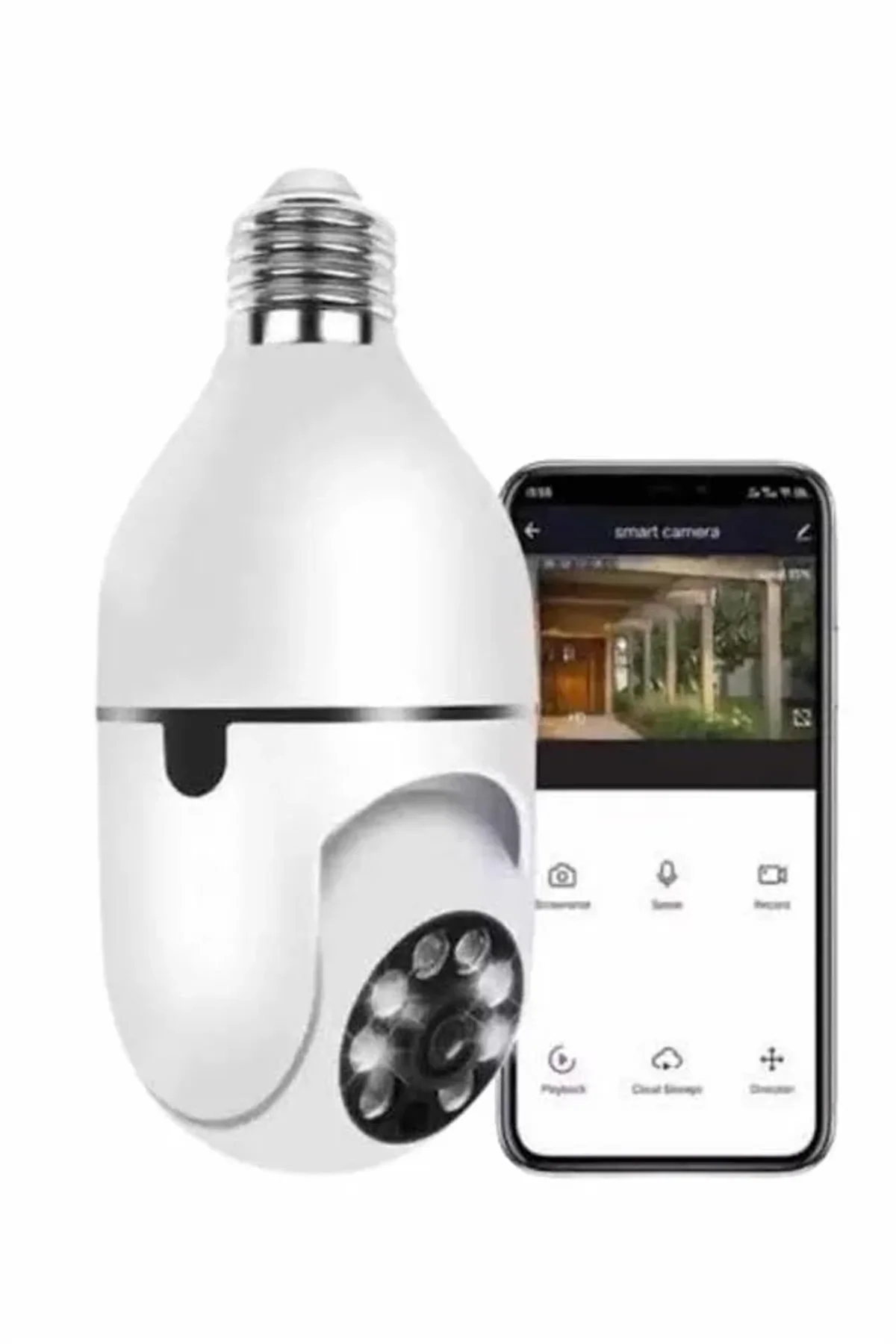 Wifi Güvenlik Kamerası Çift Kameralı Ampule Takılabilir Sensörlü - Just Cheap Store Görsel 3