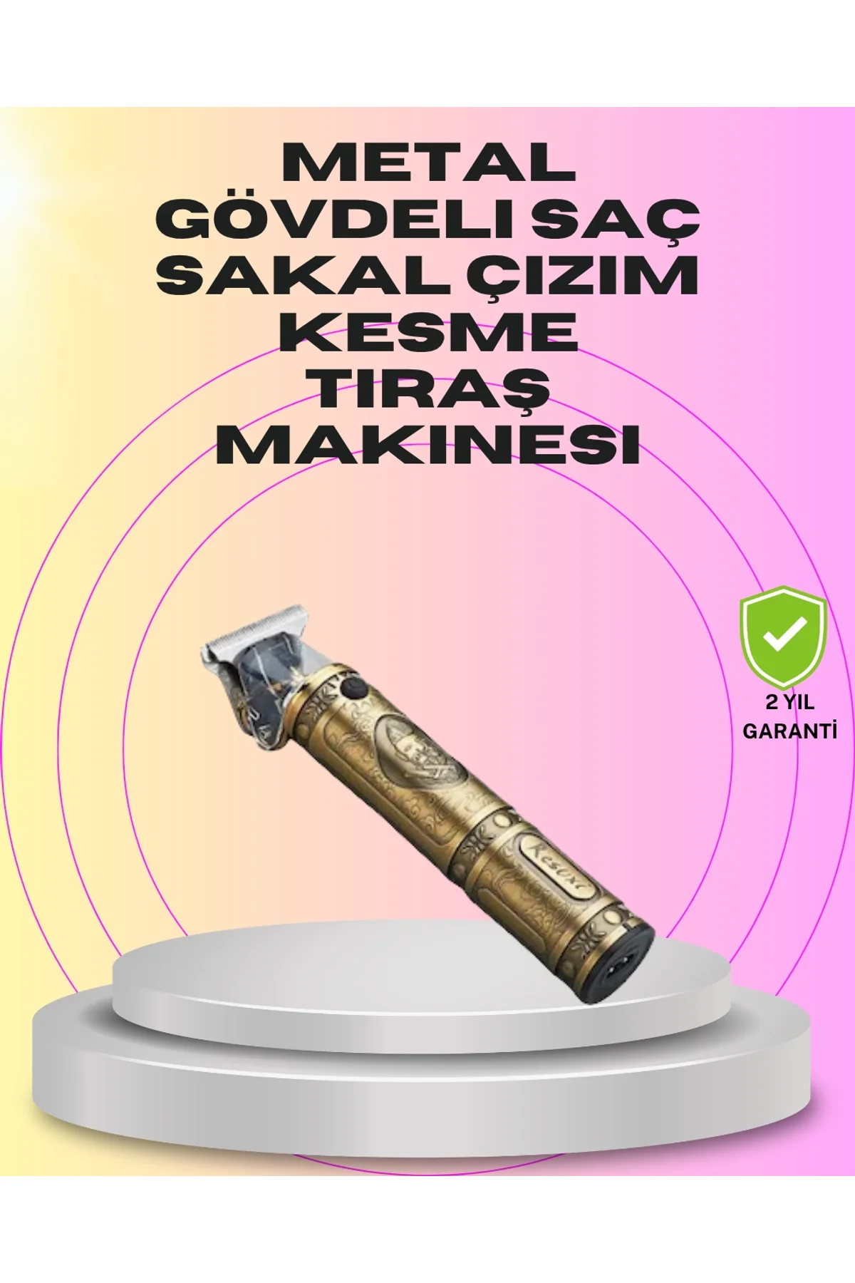 Güçlü Motorlu, 4 Kılavuz Taraklı Kompakt Saç Kesme Makinesi – Uzun Pil Ömürlü