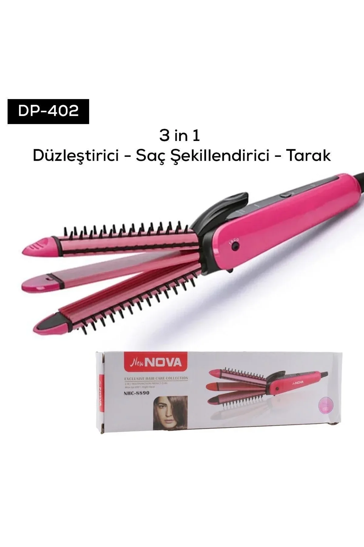 Kalın Başlıklı Rulo Taraklı Maşa - Just Cheap Store Görsel 2