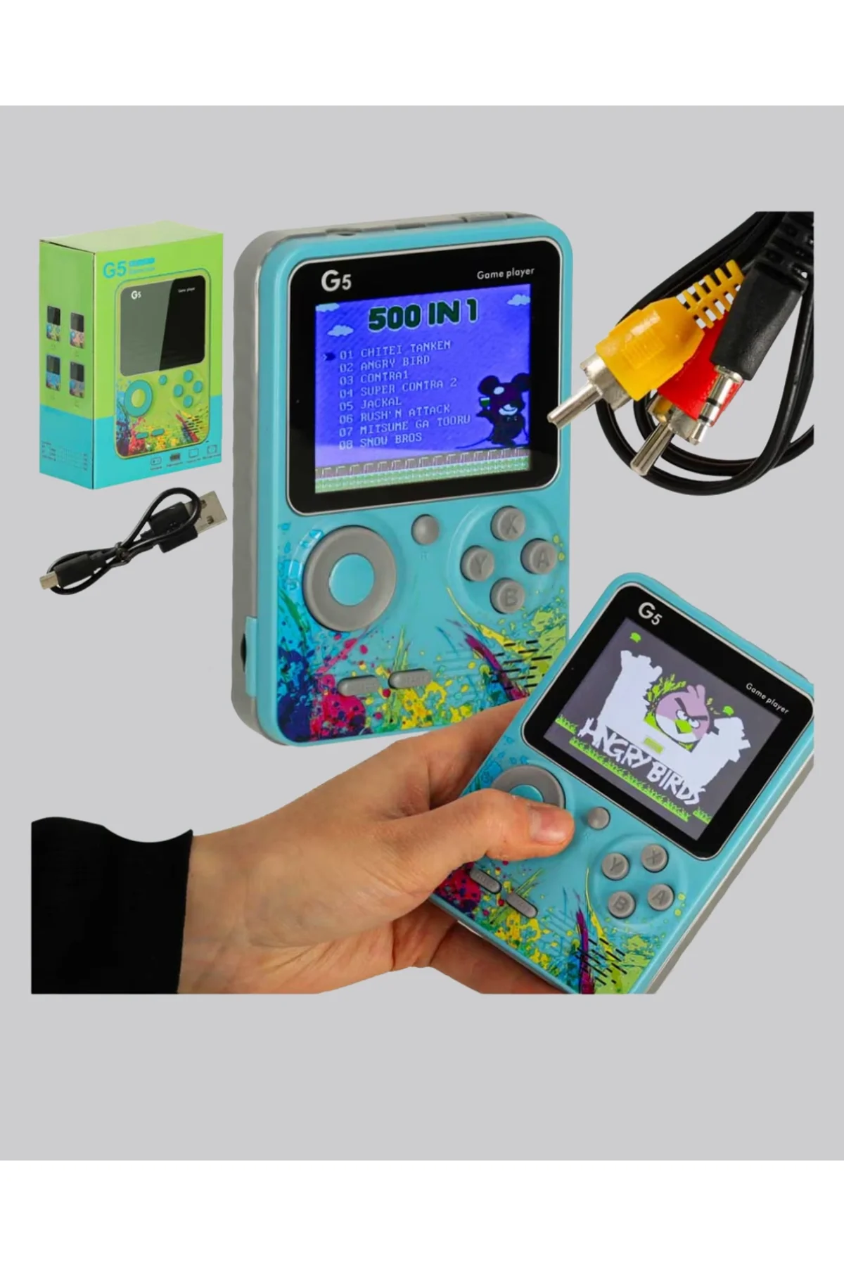 G5 Retro Oyun Konsolu 500 Klasik Oyunlu 3 İnç Hd Ekran Ve Tv Bağlantılı - Just Cheap Store Görsel 2