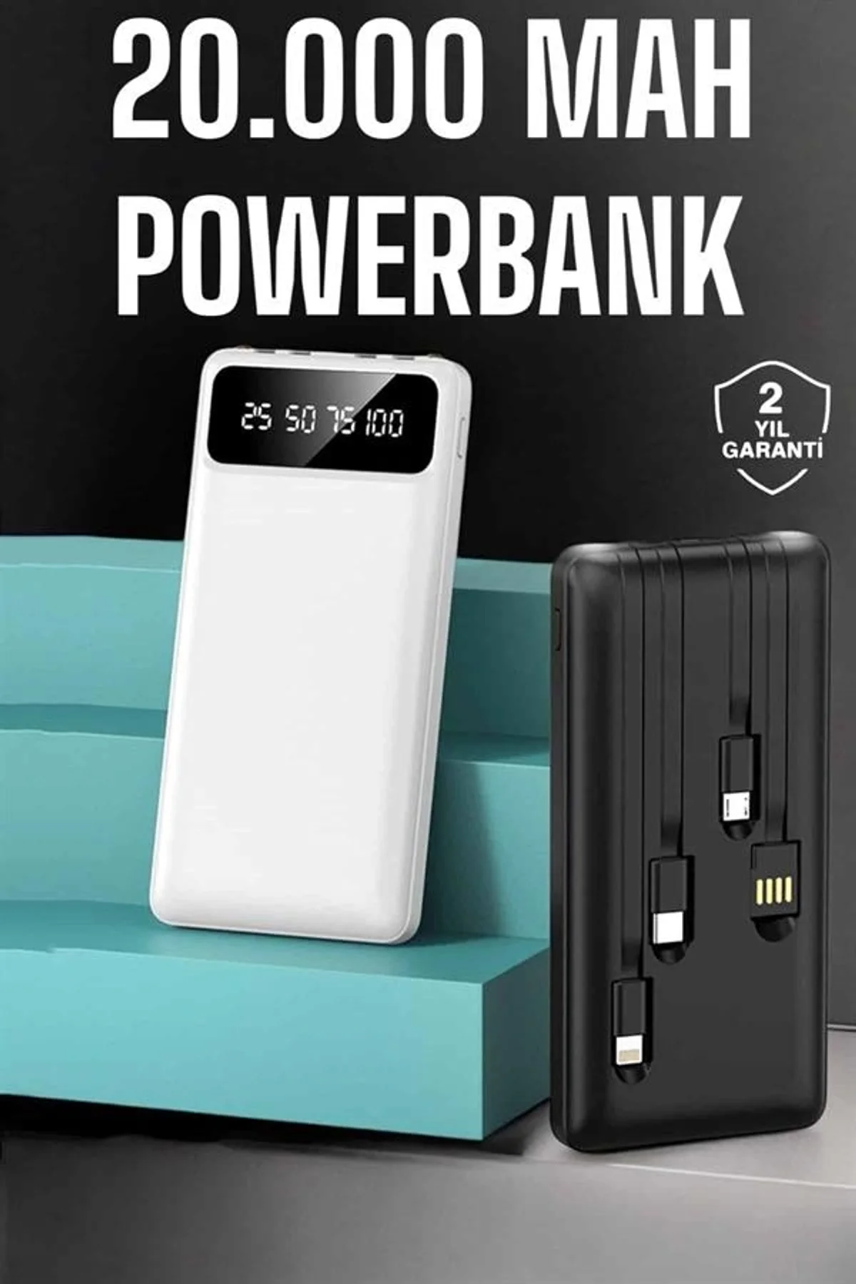 Powerbank 20.000 Mah Dijital Göstergeli Lcd Ekran Uzun Pil Ömrü Yeni Nesil - Just Cheap Store Görsel 2
