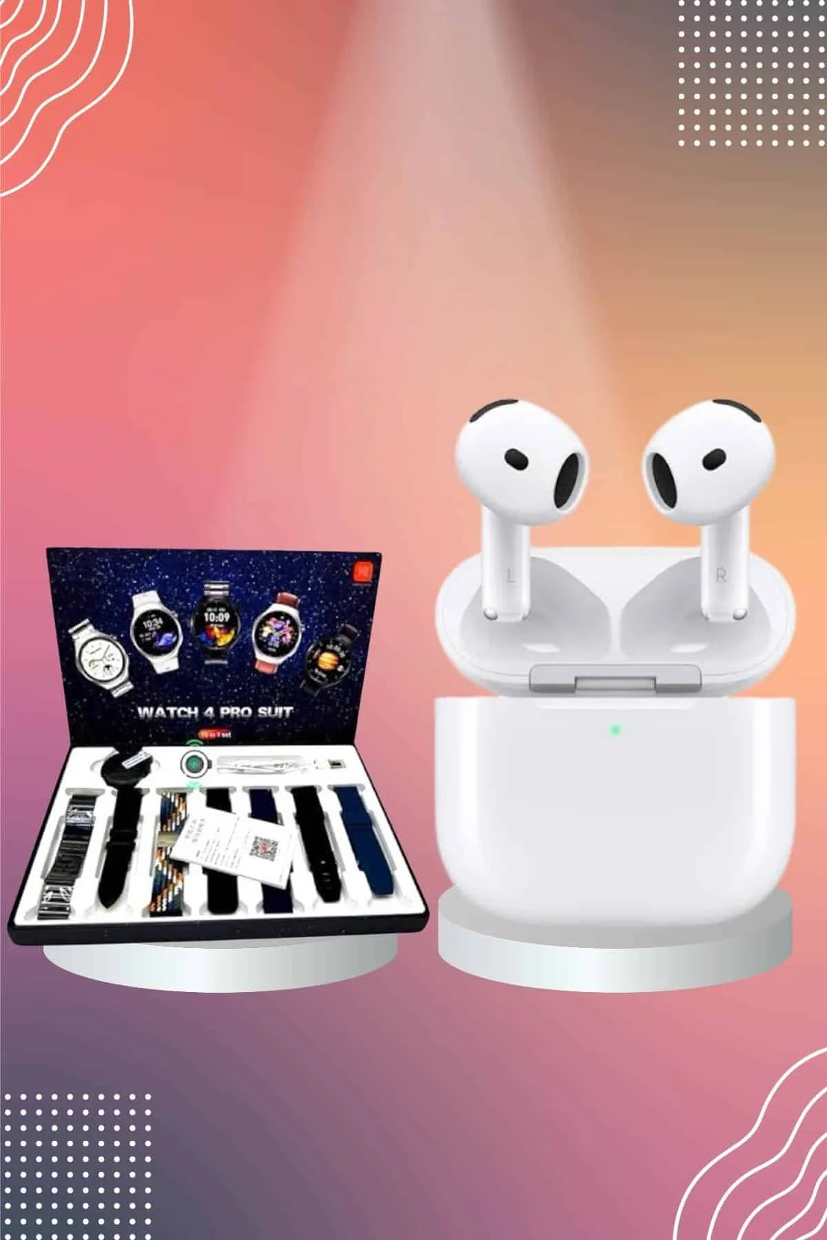 3.nesil Tws Bluetooth Kulaklık Bluetooth Bağlantılı Akıllı Saat Amoled Ekran Plastik Hasır Kordon - Just Cheap Store Görsel 2