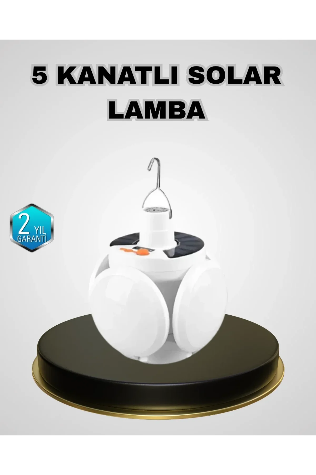 5 Kanatlı Solar Kamp Lambası – Usb Şarjlı, Taşınabilir, Ip65 Su Geçirmez Bahçe Lambası - Just Cheap Store Görsel 2