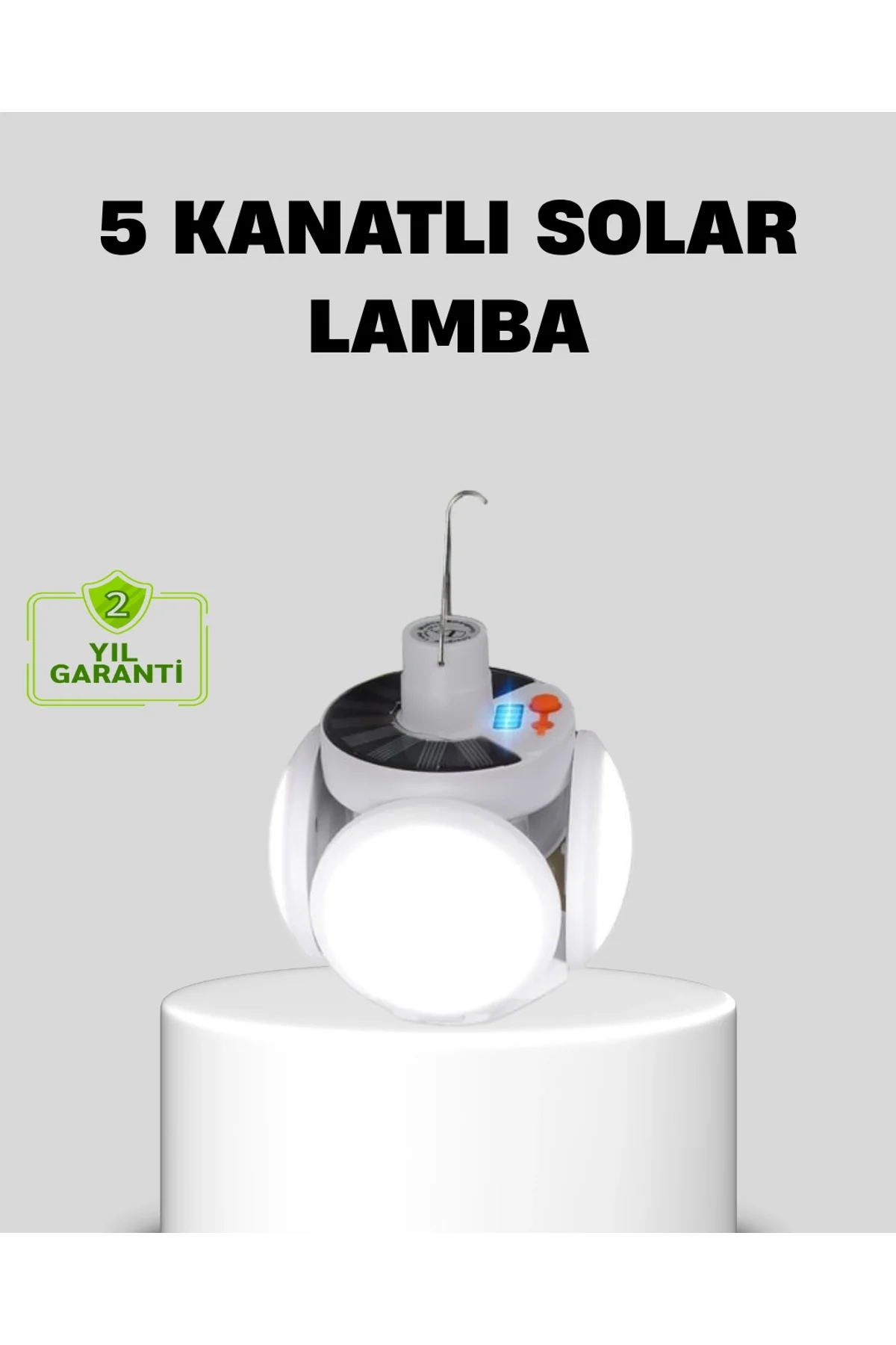 Solar Güneş Enerjili Ve Usb Şarjlı 5 Kanatlı Led Kamp Lambası