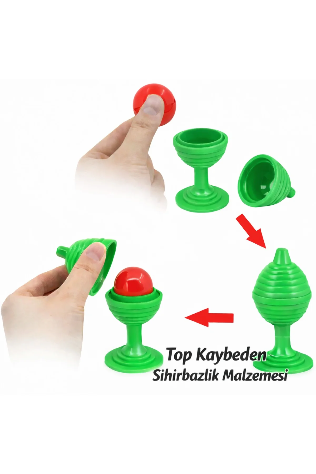 Yeşil Renk Sihirli Kupa Top Kaybetme Oyunu 7 cm (4741) - Just Cheap Store Görsel 2