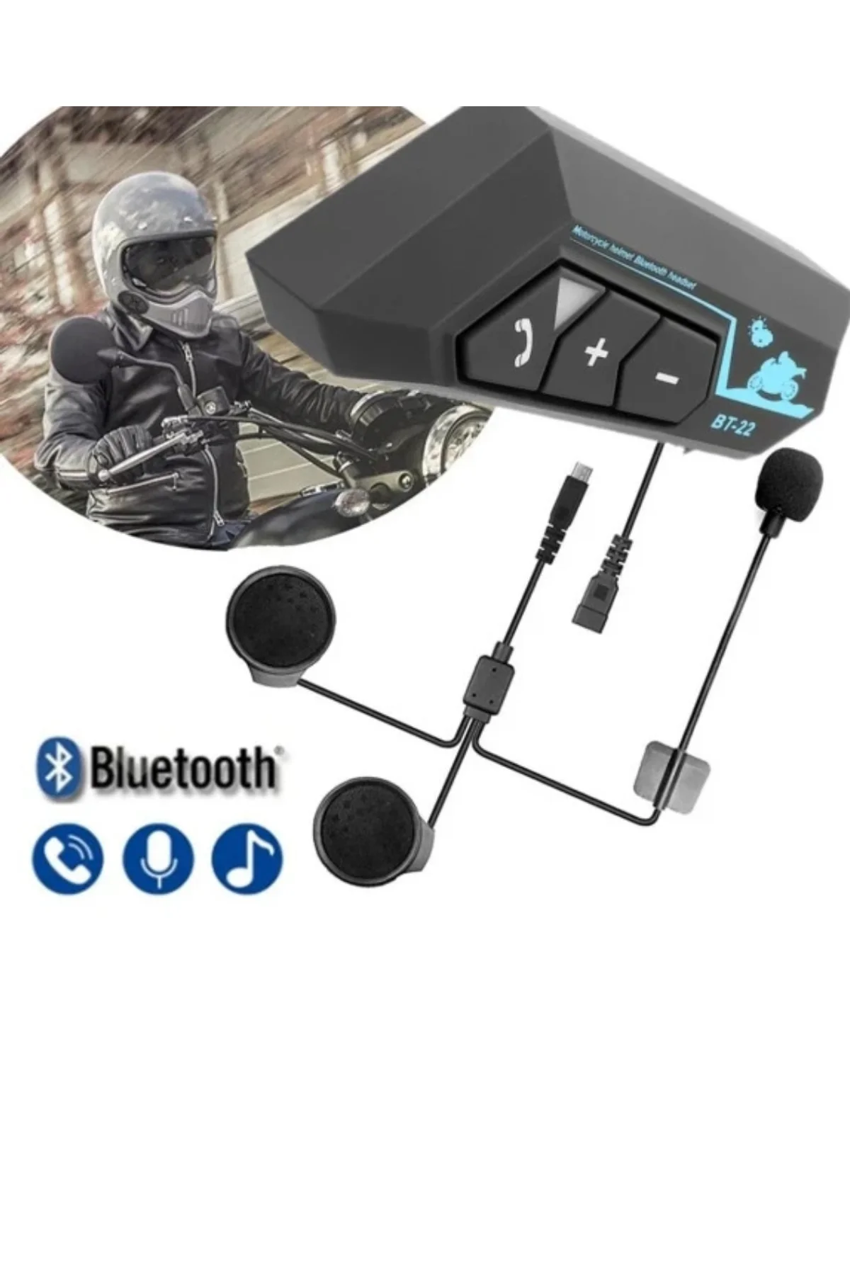 Kablosuz Motosiklet Kask Kulaklığı Bluetooth Mikrofonlu Sürüş Sistemi - Just Cheap Store Görsel 5