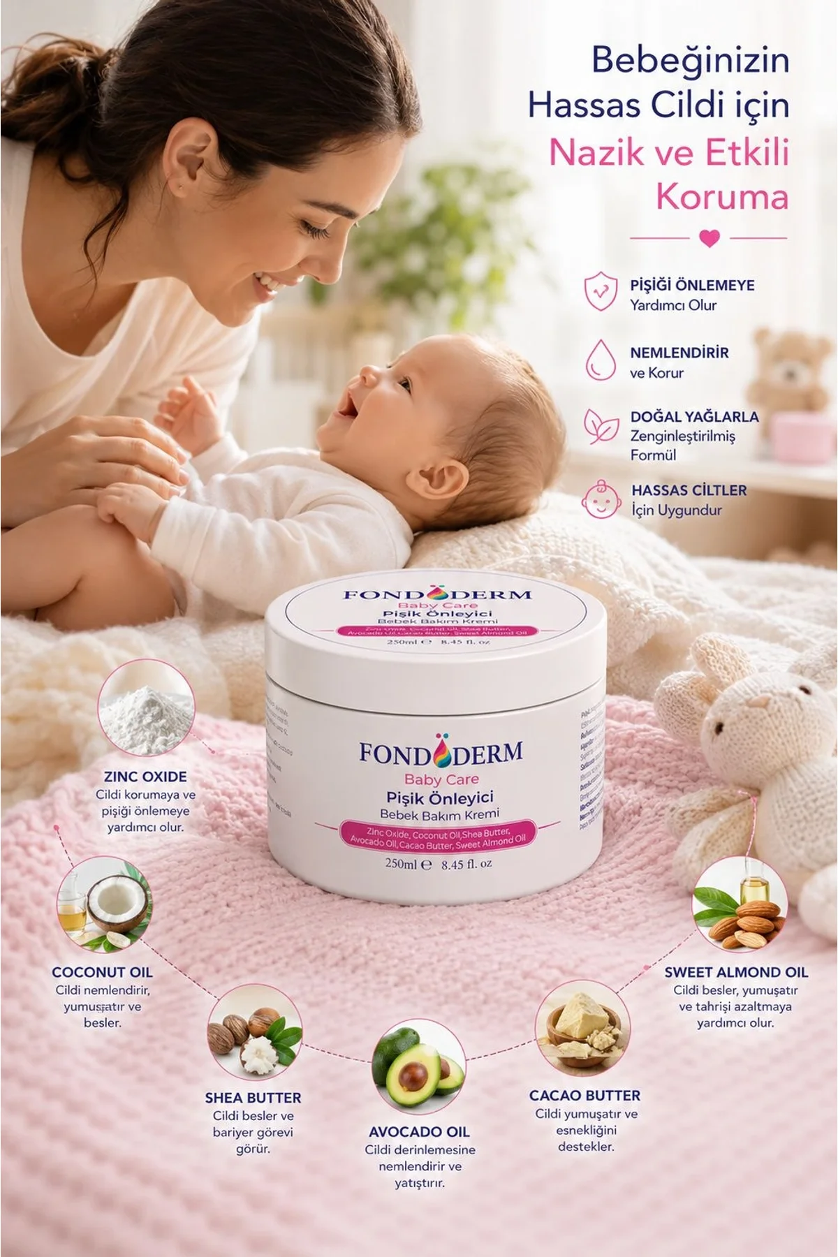 Bebek Pişik Giderici Bariyer Krem Onarıcı Yoğun Cilt Bakım Kremi Çinko Oksit Lanolin - Just Cheap Store Görsel 2