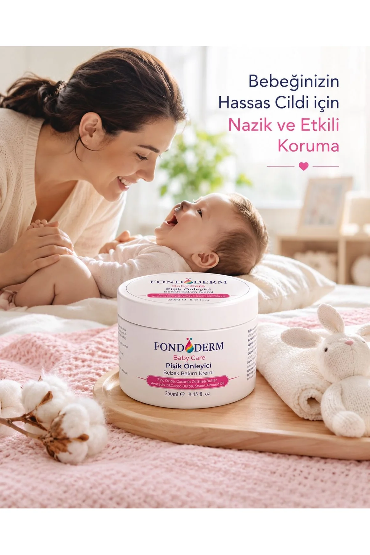 Bebek Pişik Giderici Bariyer Krem Onarıcı Yoğun Cilt Bakım Kremi Çinko Oksit Lanolin