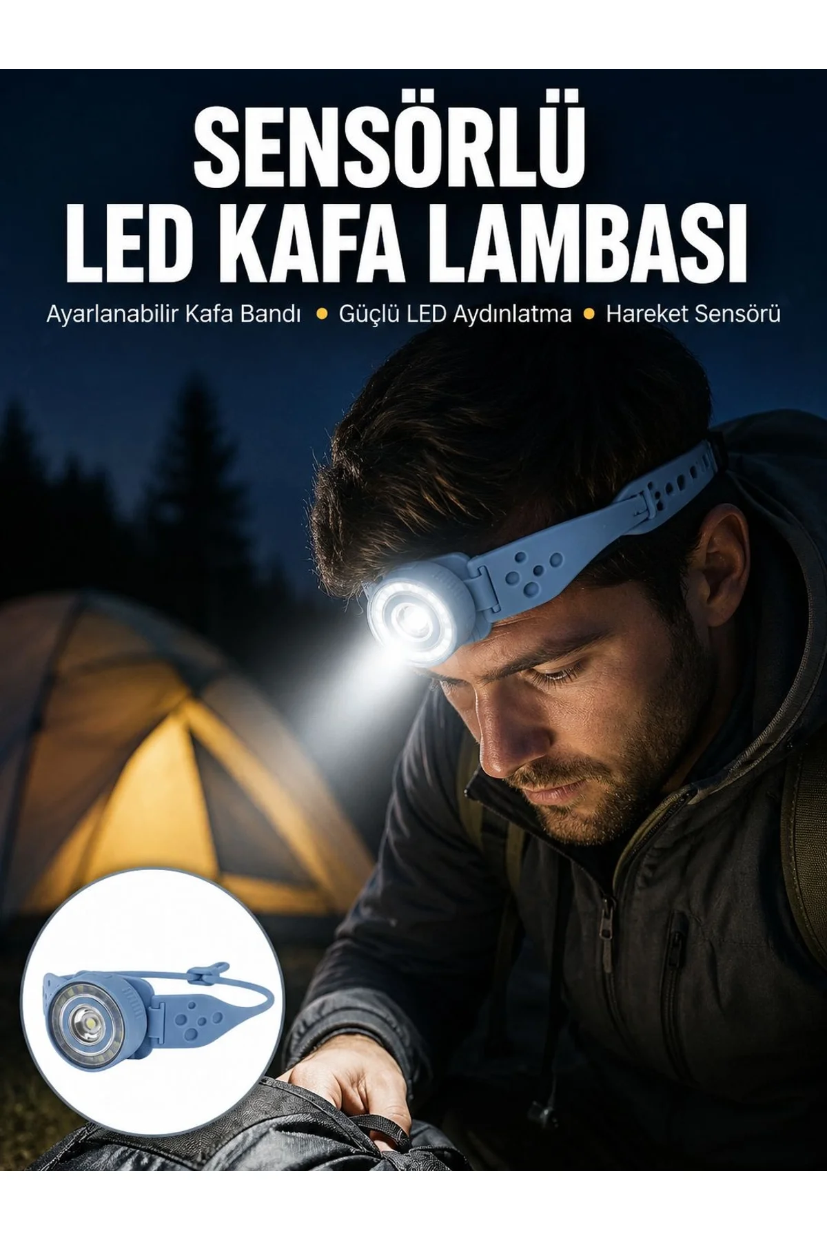 Uzun Pil Ömürlü Kamp Ve Dağcılık Kafa Lambası Yeni Nesil