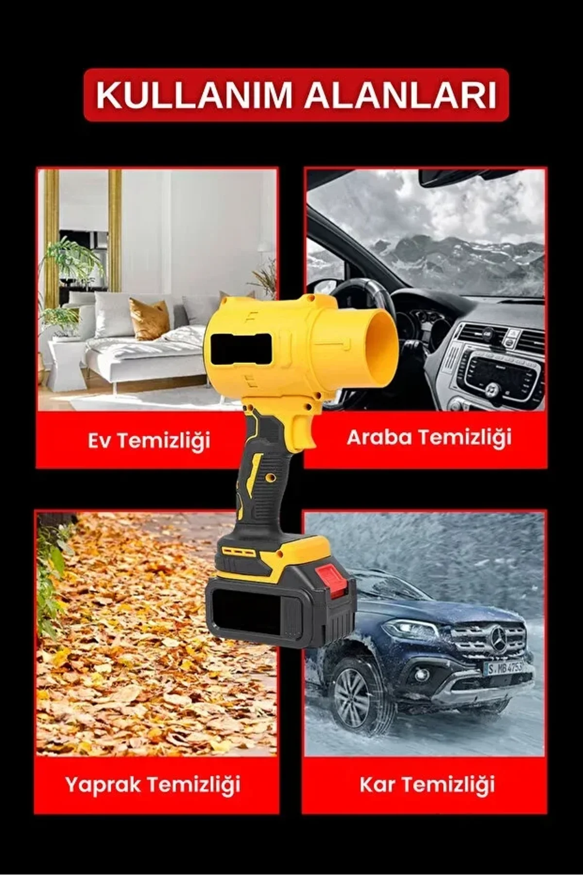 21V Kablosuz Hava Üfleyici | 32.000RPM Turbo Fan, 12.000mAh Batarya, Bahçe &amp;amp; Araç Kurutma - Just Cheap Store Görsel 3