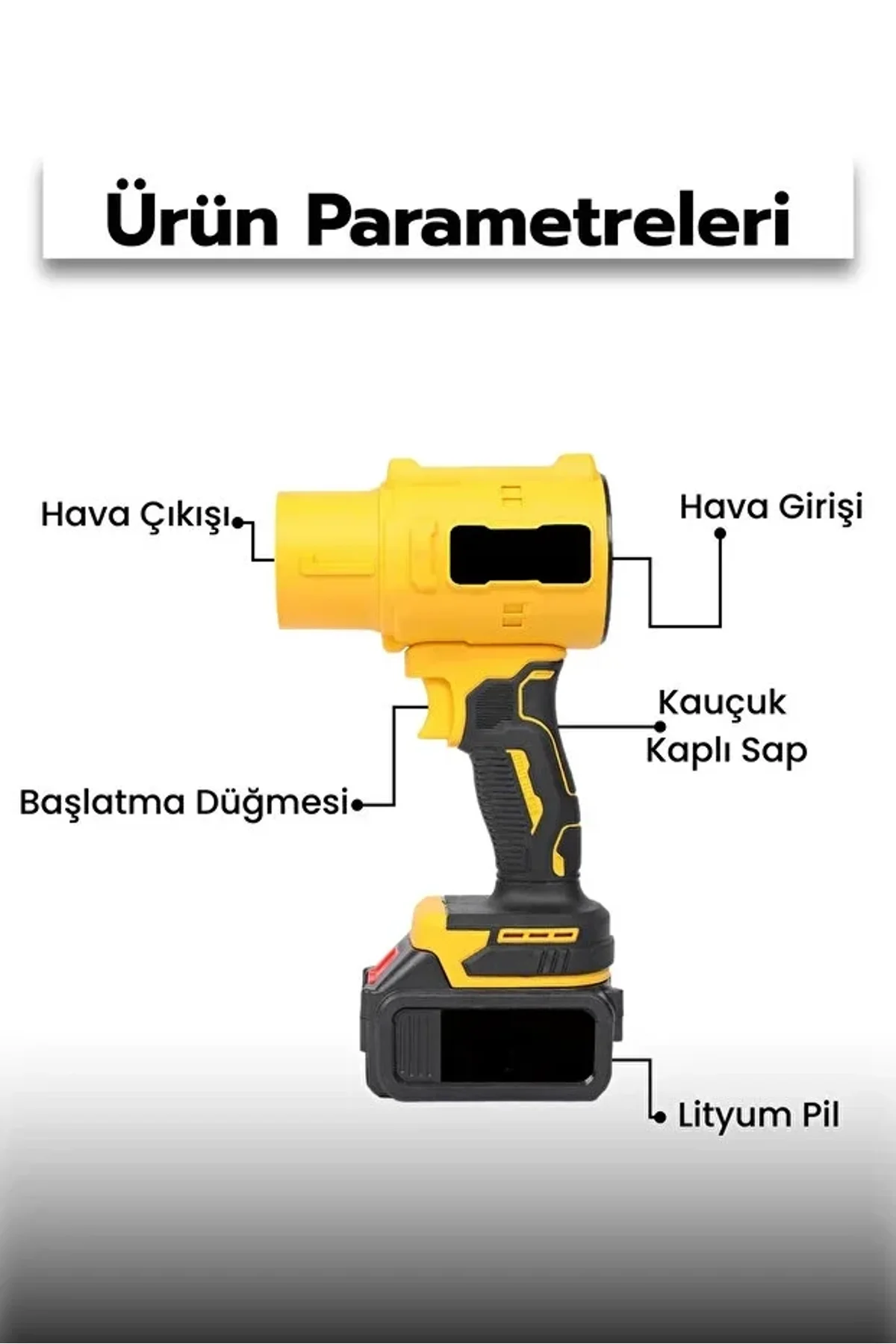 21V Kablosuz Hava Üfleyici | 32.000RPM Turbo Fan, 12.000mAh Batarya, Bahçe &amp;amp; Araç Kurutma - Just Cheap Store Görsel 2