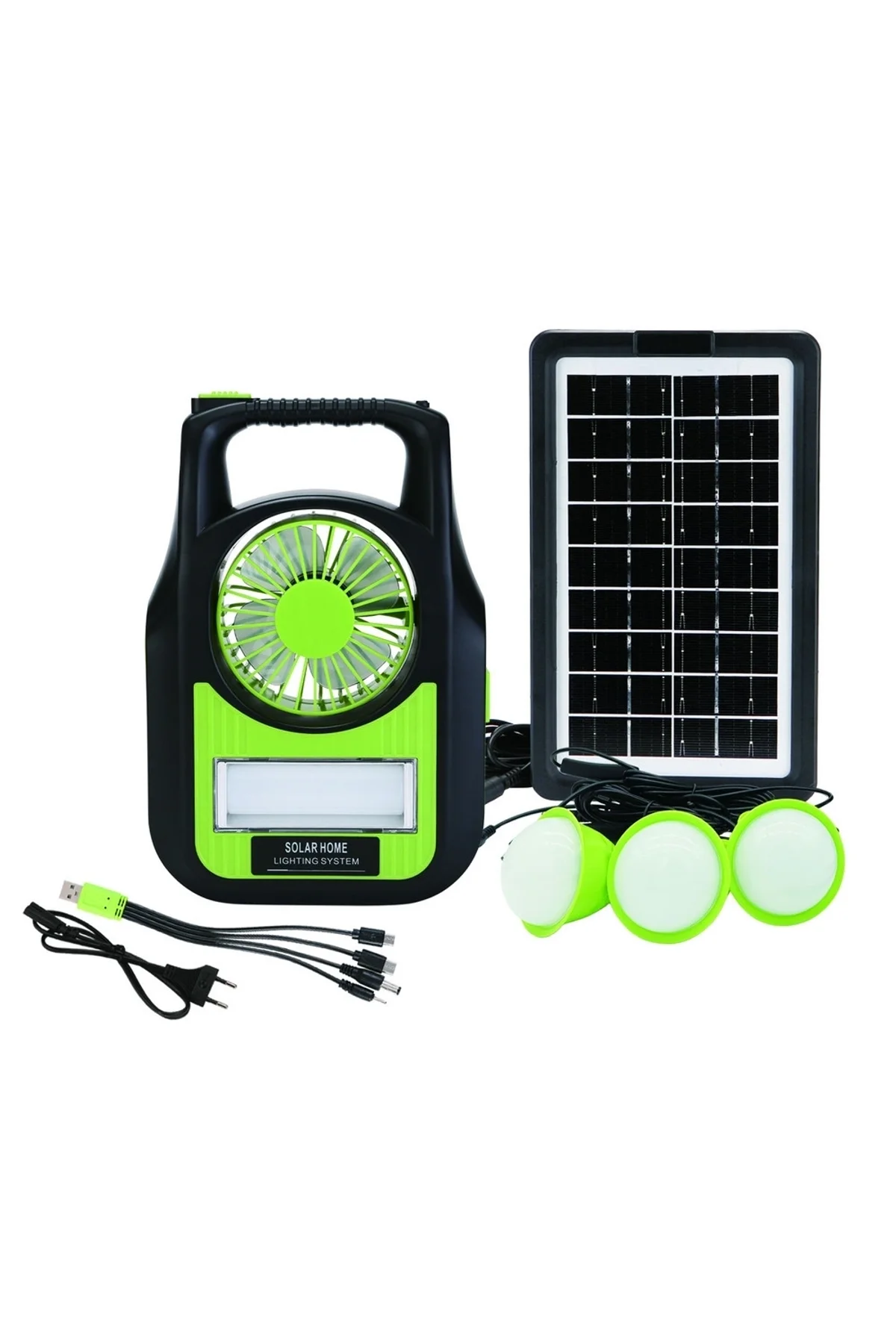 Gs-909 Bluetooth Radyo Usb Güneş Paneli Dahil Solar Enerjili 3 Ampullü Şarjlı Spot Fener
