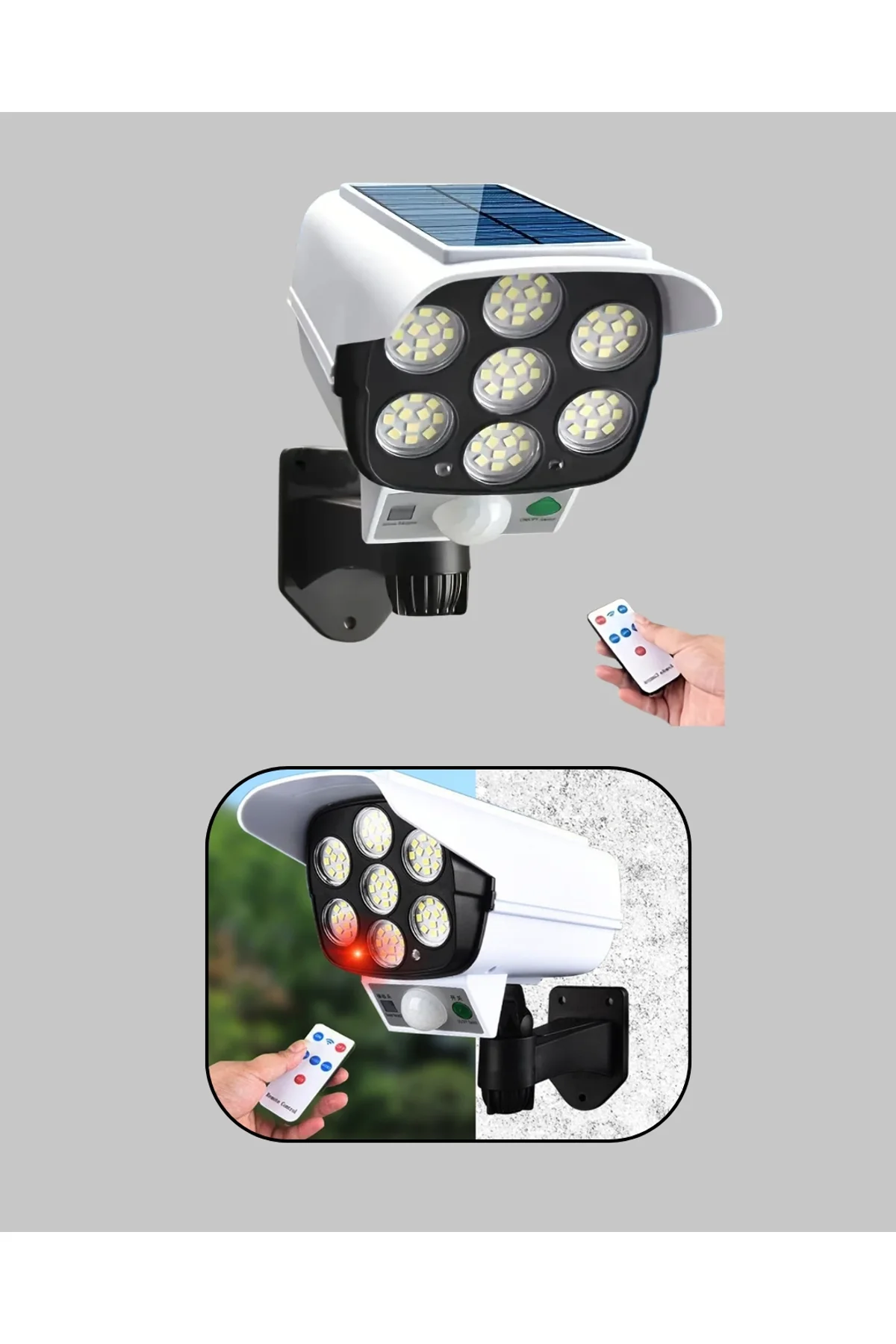 Uzaktan Kumandalı Güneş Enerjili Led Güvenlik Lambası Kamera Tipi Hareket Sensörlü Yeni Nesil - Just Cheap Store Görsel 5