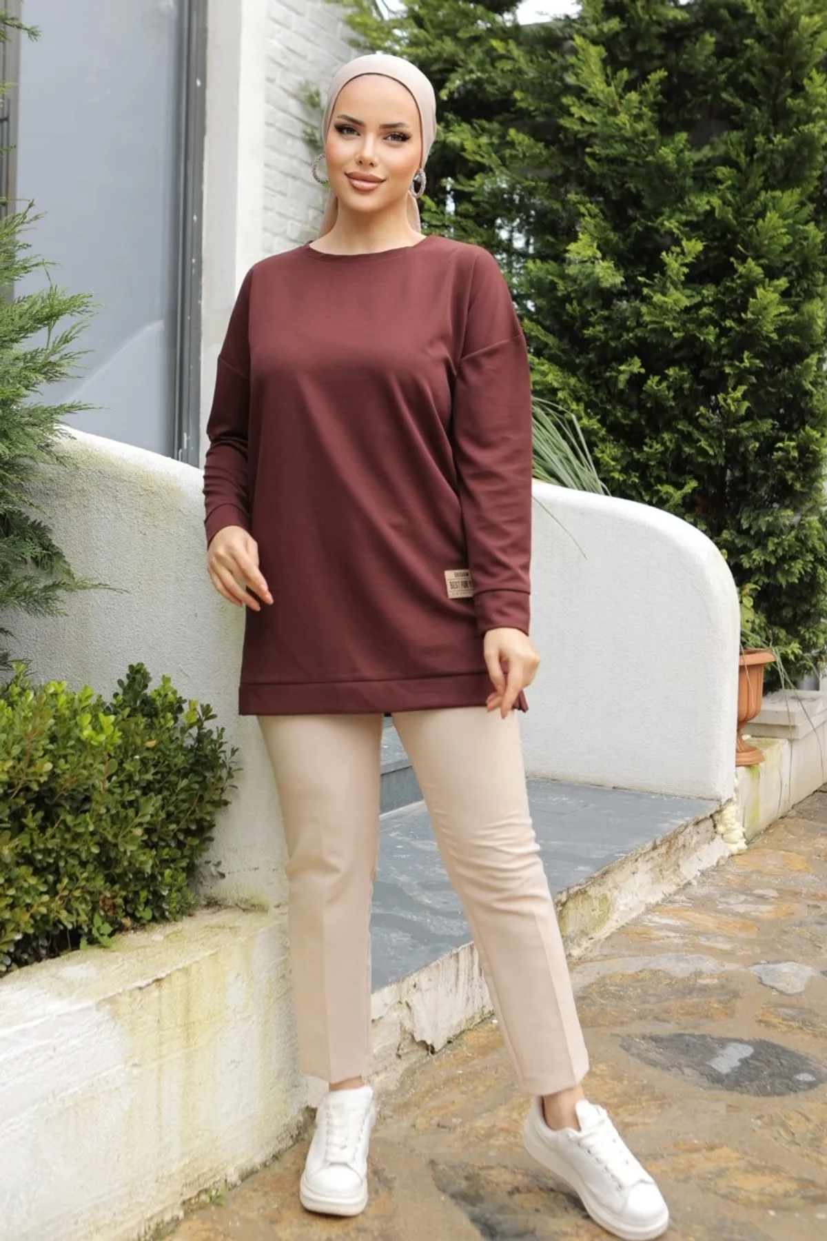 Yeni Stil Kahve Arma Detaylı Tunik 10020 - Just Cheap Store Görsel 5
