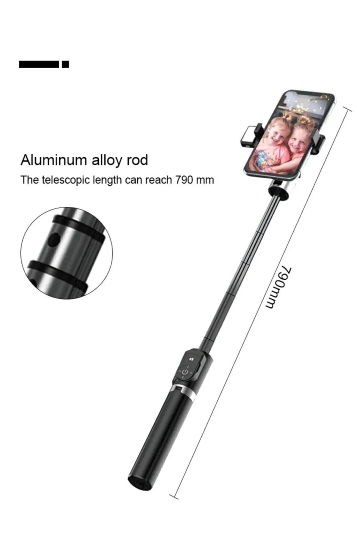 Led Işıklı Selfie Çubuğu Bluetooth Kumandalı Kablosuz Tripot Selfie Monopod Selfie Stick Siyah - Just Cheap Store Görsel 5