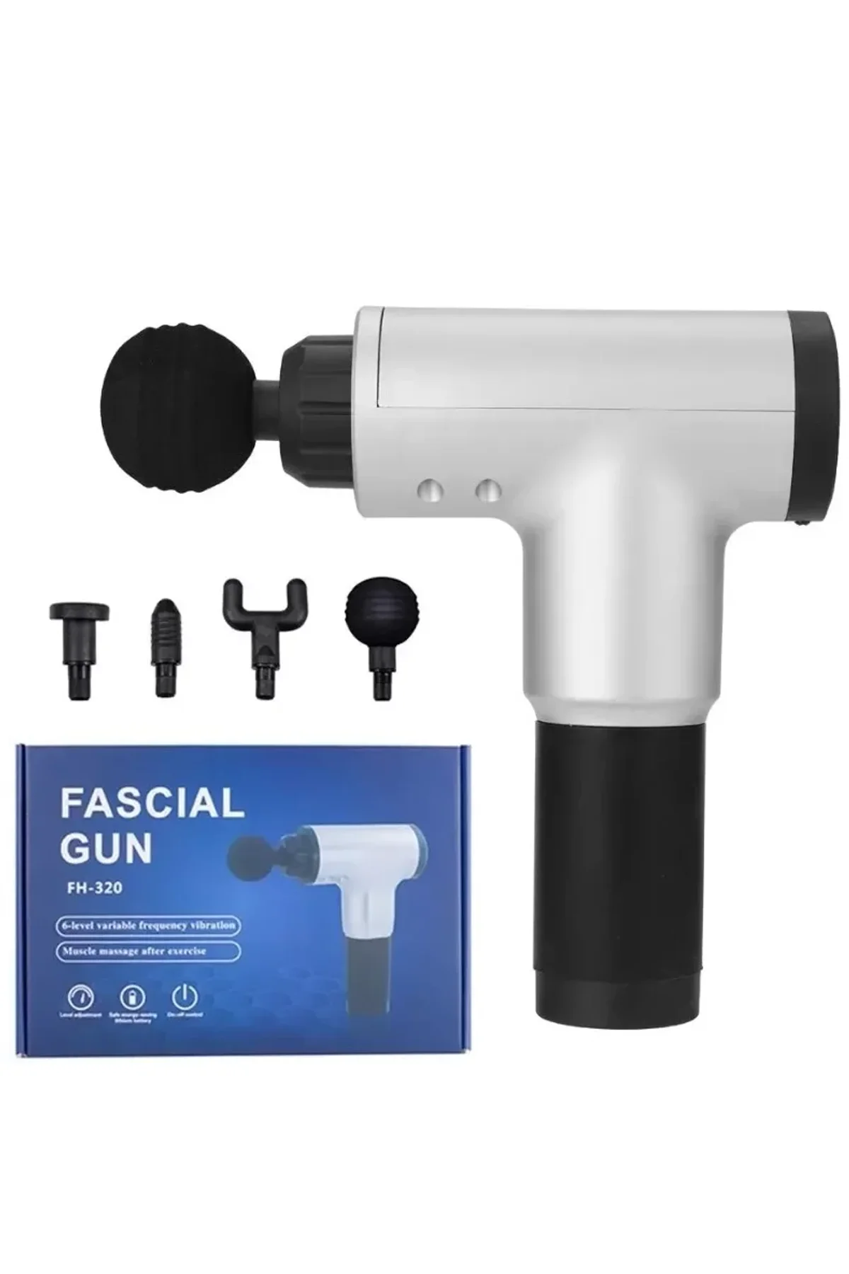 Fascial Gun RH-320 6 Kademe Hız Ayarlı, 4 Parça Başlıklı, Usb Şarjlı, Masaj Tabanca Aleti (4741) - Just Cheap Store Görsel 2