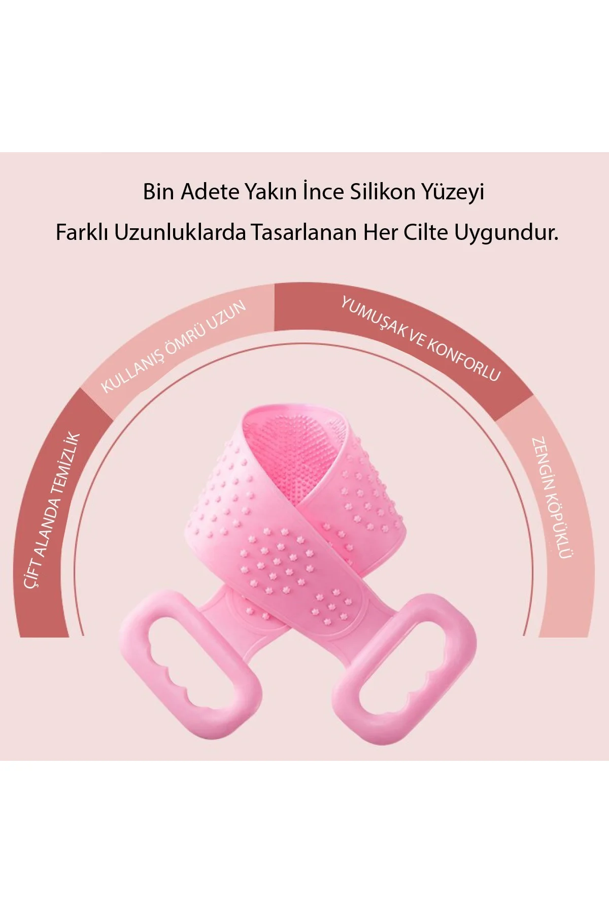Çift Taraflı Banyo Hamam Lifi Silikon Masajlı Yumuşak Duş Lifi Uzun Ömürlü Hazır Banyo Kesesi (4741) - Just Cheap Store Görsel 5