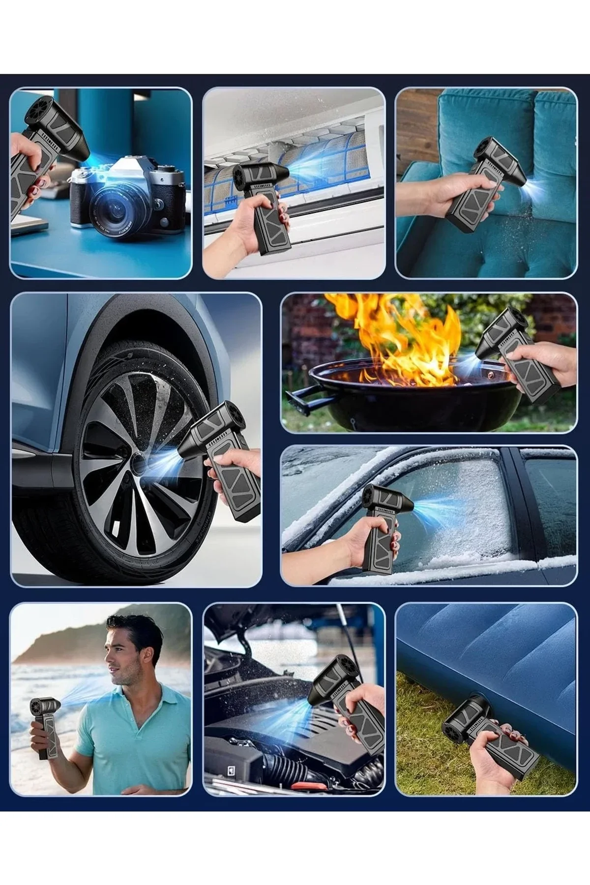 Mega Turbo Üfleyici Elektrikli Şiddetli Fan Hava Kompresör 130.000RPM Mangal Barbekü Fanı (4741) - Just Cheap Store Görsel 2