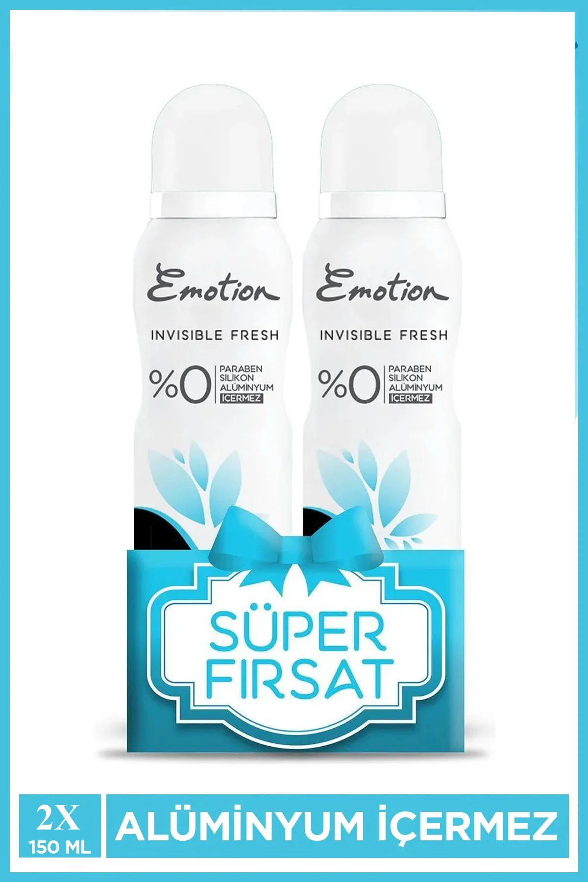 2 Adet Emotion Invisible Fresh Black &amp; White Kadın Deodorant 150ml Vegan, Leke Bırakmaz - Just Cheap Store Görsel 2