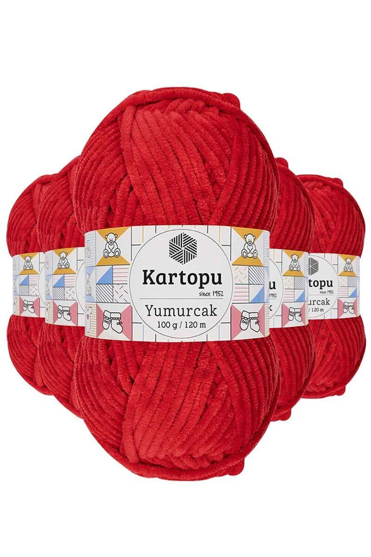 5 Adet Yumurcak Kadife El Örgü İpi Açık Kırmızı K165 - Just Cheap Store Görsel 2