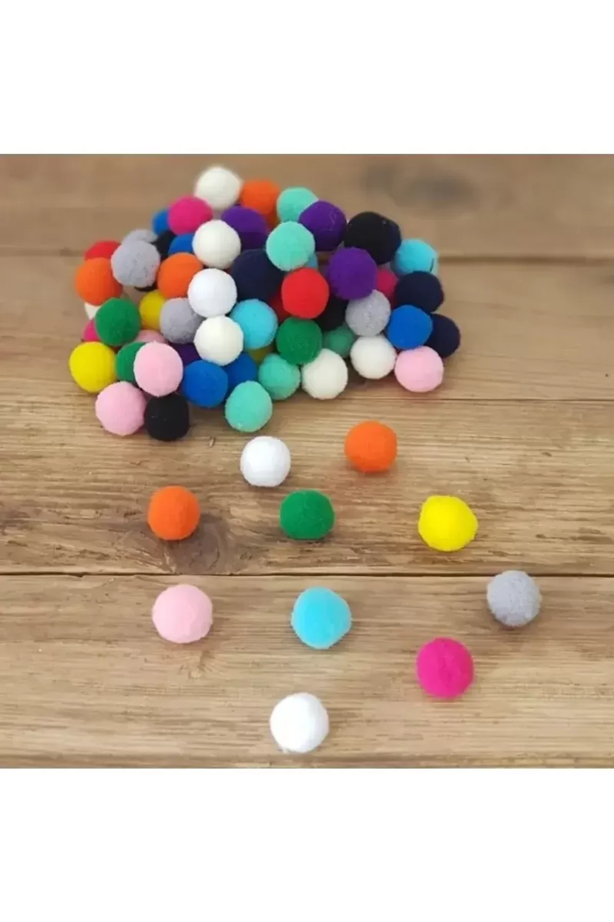 12mm Renkli Karışık Yumuşak Ponpon Peluş 200 Adet - Just Cheap Store Görsel 5