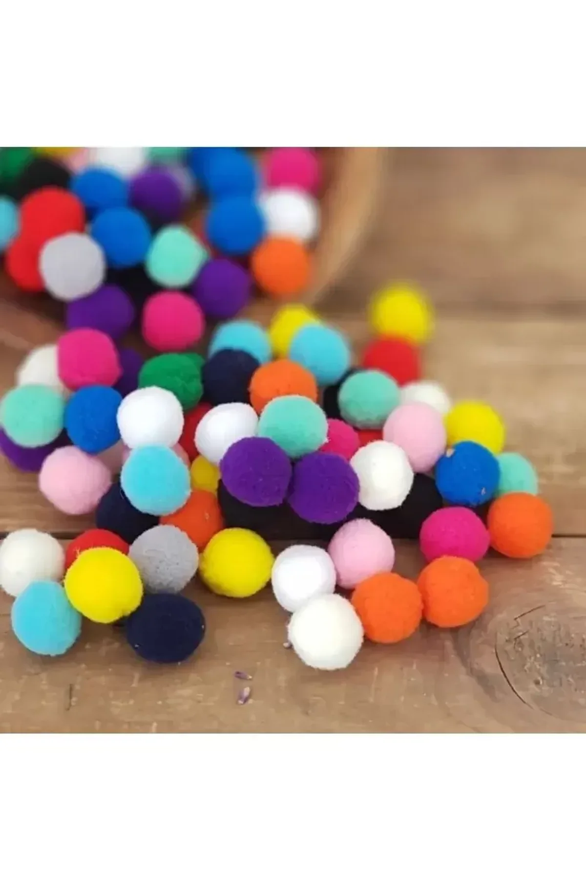 12mm Renkli Karışık Yumuşak Ponpon Peluş 200 Adet - Just Cheap Store Görsel 2
