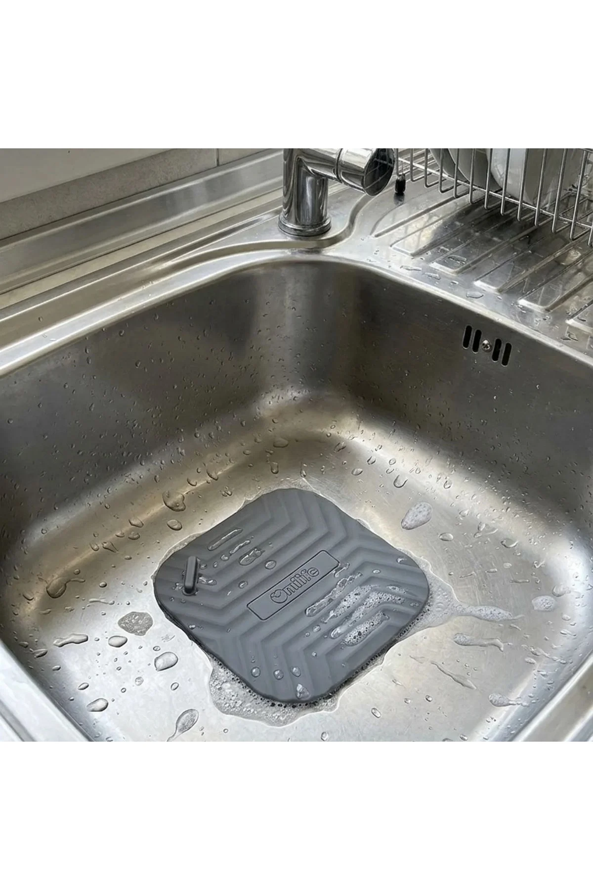 Gri Kare Evye Gider Koku Önleyici Silikon Mat – Lavabo Süzgeç ve Haşere Engelleyici (4741) - Just Cheap Store Görsel 3