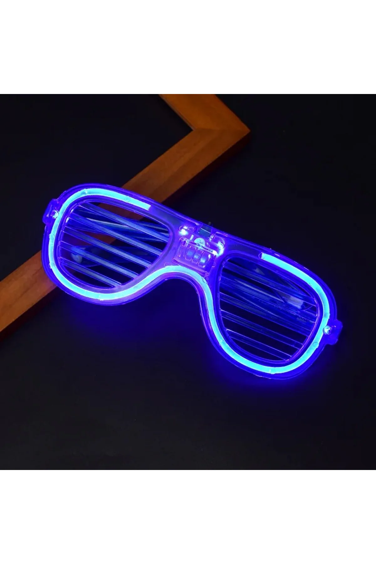 Mavi Led Işıklı Parti Gözlüğü - Neon Glow Şerit Gözlük 3 Modlu (4741) - Just Cheap Store Görsel 4