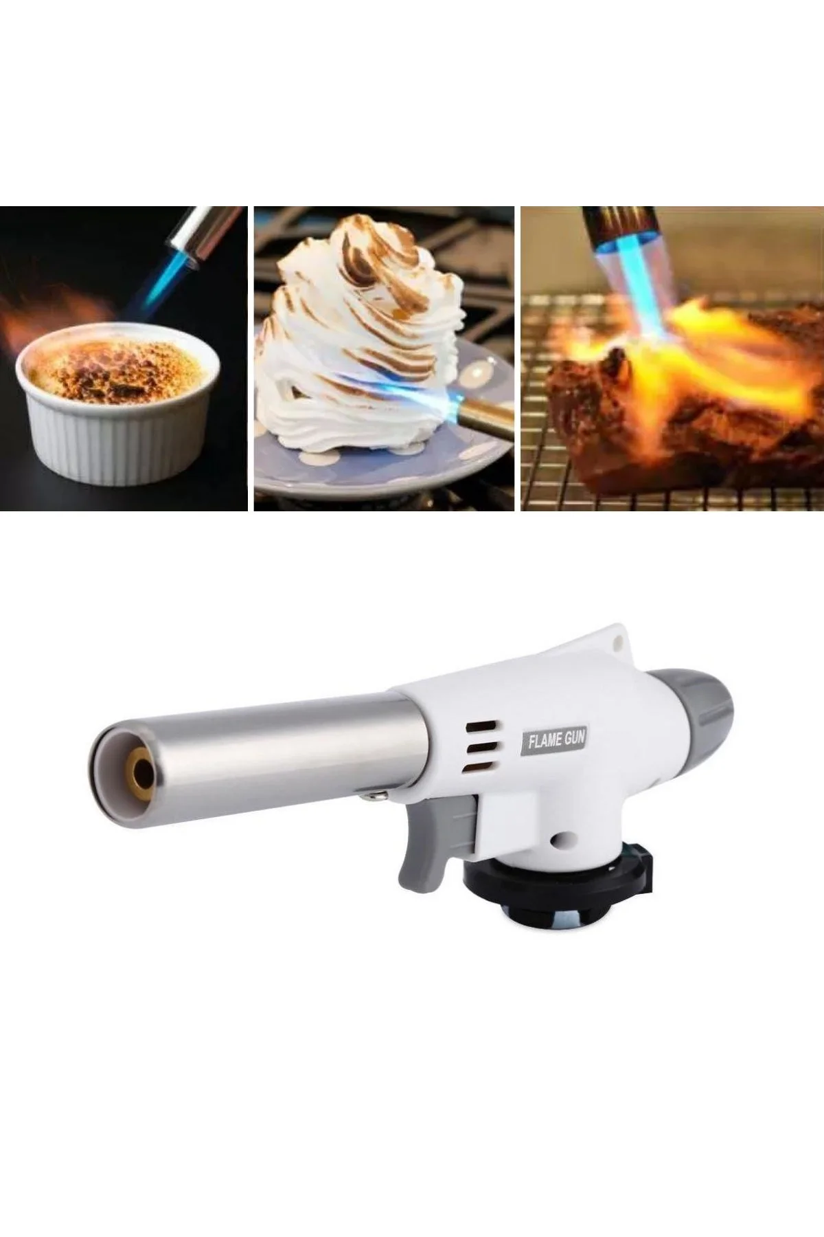 1300°C Çok Amaçlı Gaz Torch Çakmak - Mutfak, Mangal, Lehimleme Pürmüz Alev Tabancası (4741)
