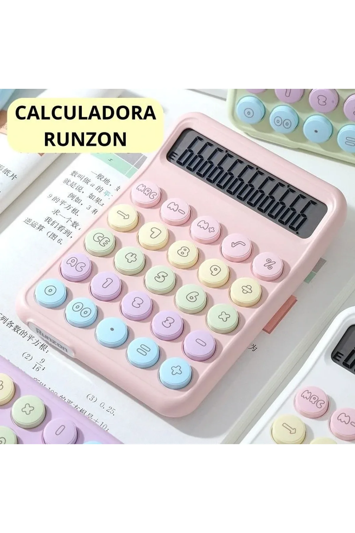 Runzon Renkli Hesap Makinesi Yuvarlak Uçlu 12 Hane Mavi RZ-822 (4741)