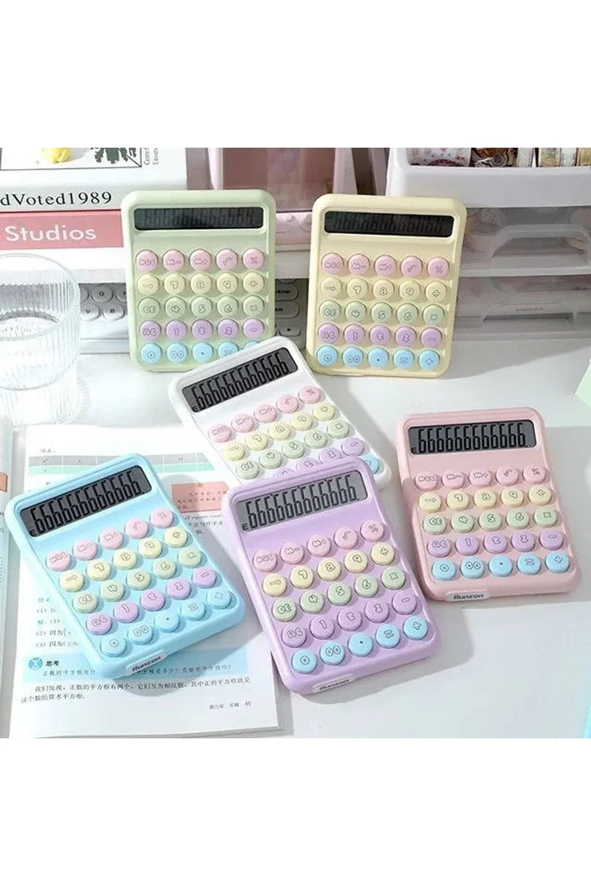 Runzon Renkli Hesap Makinesi Yuvarlak Uçlu 12 Hane Mavi RZ-822 (4741) - Just Cheap Store Görsel 4