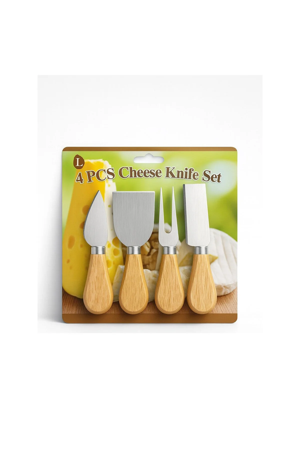CHEESE KNİFE SET 4PCS PEYNİR BIÇAK SETİ AHŞAP BAMBU SAPLI (4741) - Just Cheap Store Görsel 3