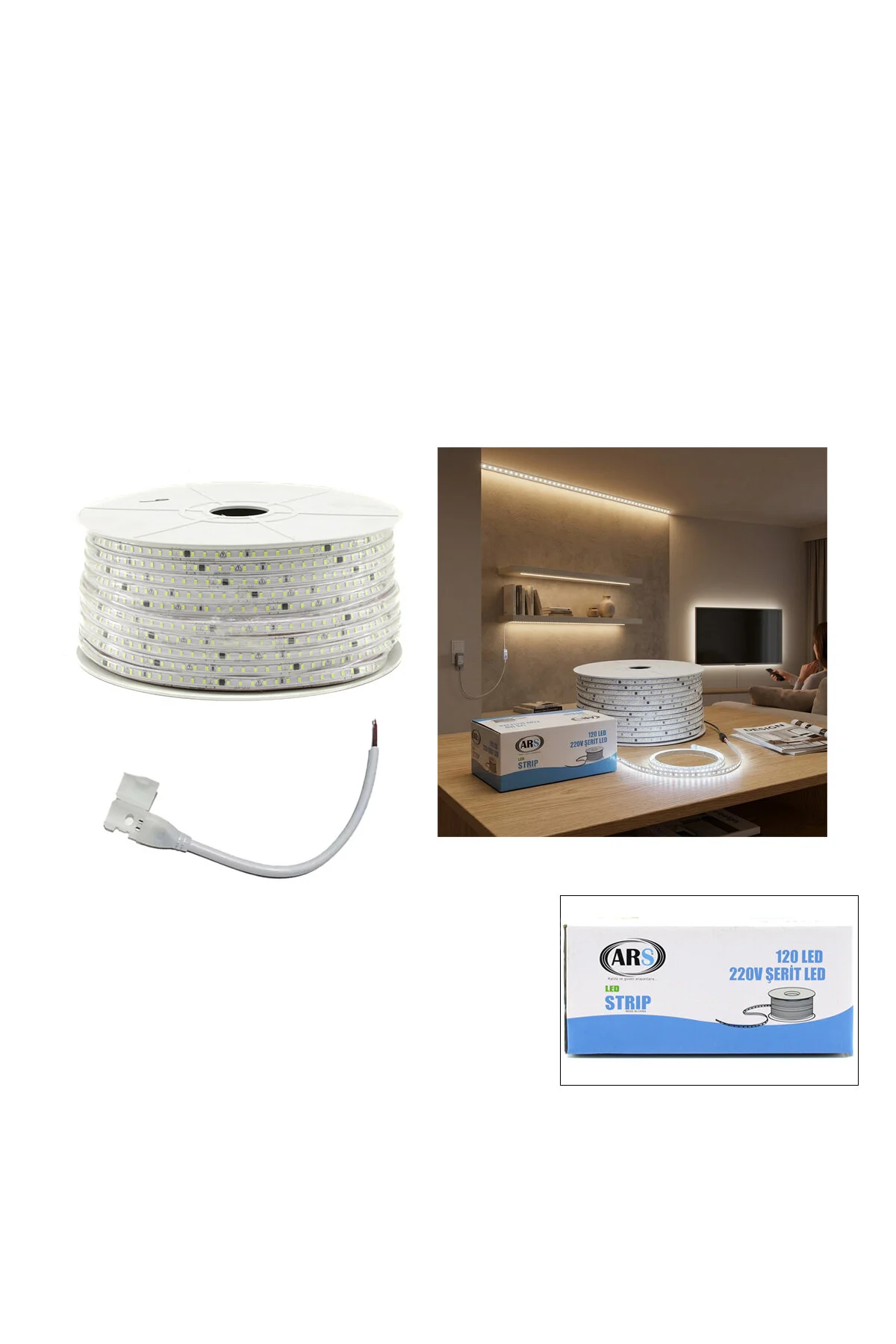 100MT 6500K - BEYAZ DIŞ MEKAN ŞERİT LED 220V 120LED ARS-348985 (4741)