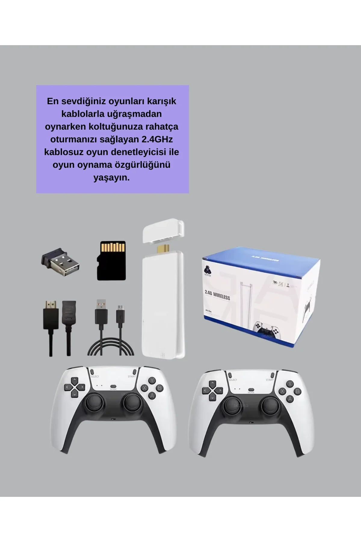 Hdmı Çıkışlı Kablosuz 2 Kollu 4k Retro Oyun Kutusu - Just Cheap Store Görsel 4