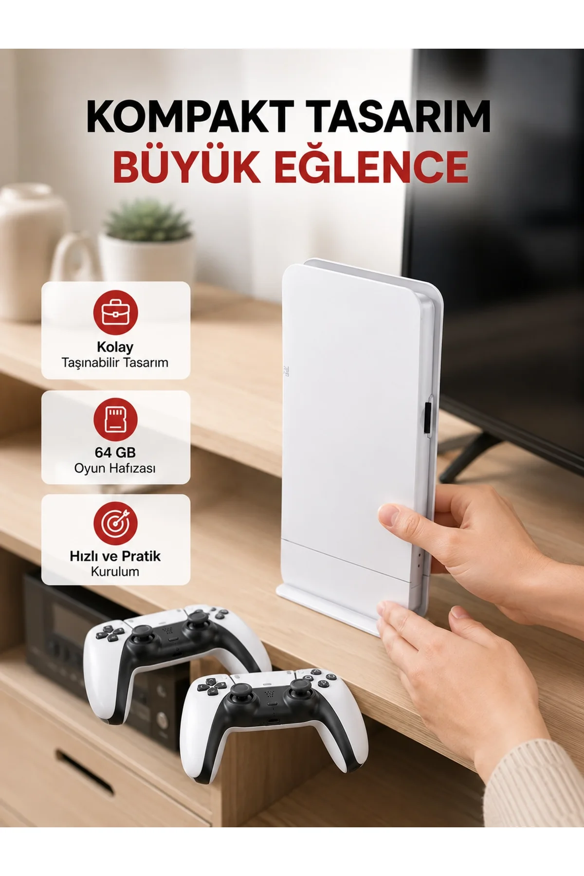 Hdmı Çıkışlı Kablosuz 2 Kollu 4k Retro Oyun Kutusu