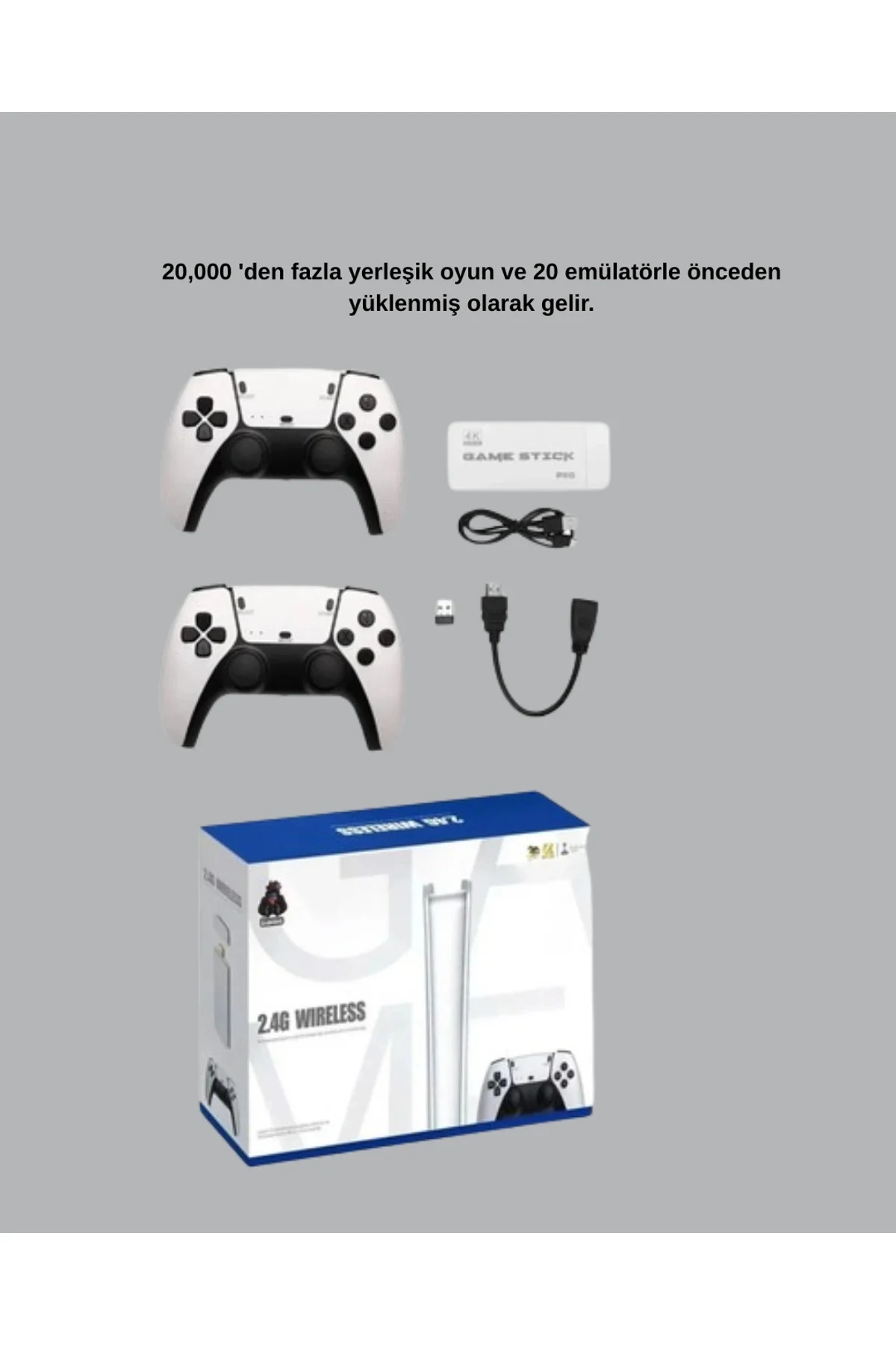 Hdmı Çıkışlı Kablosuz 2 Kollu 4k Retro Oyun Kutusu - Just Cheap Store Görsel 2
