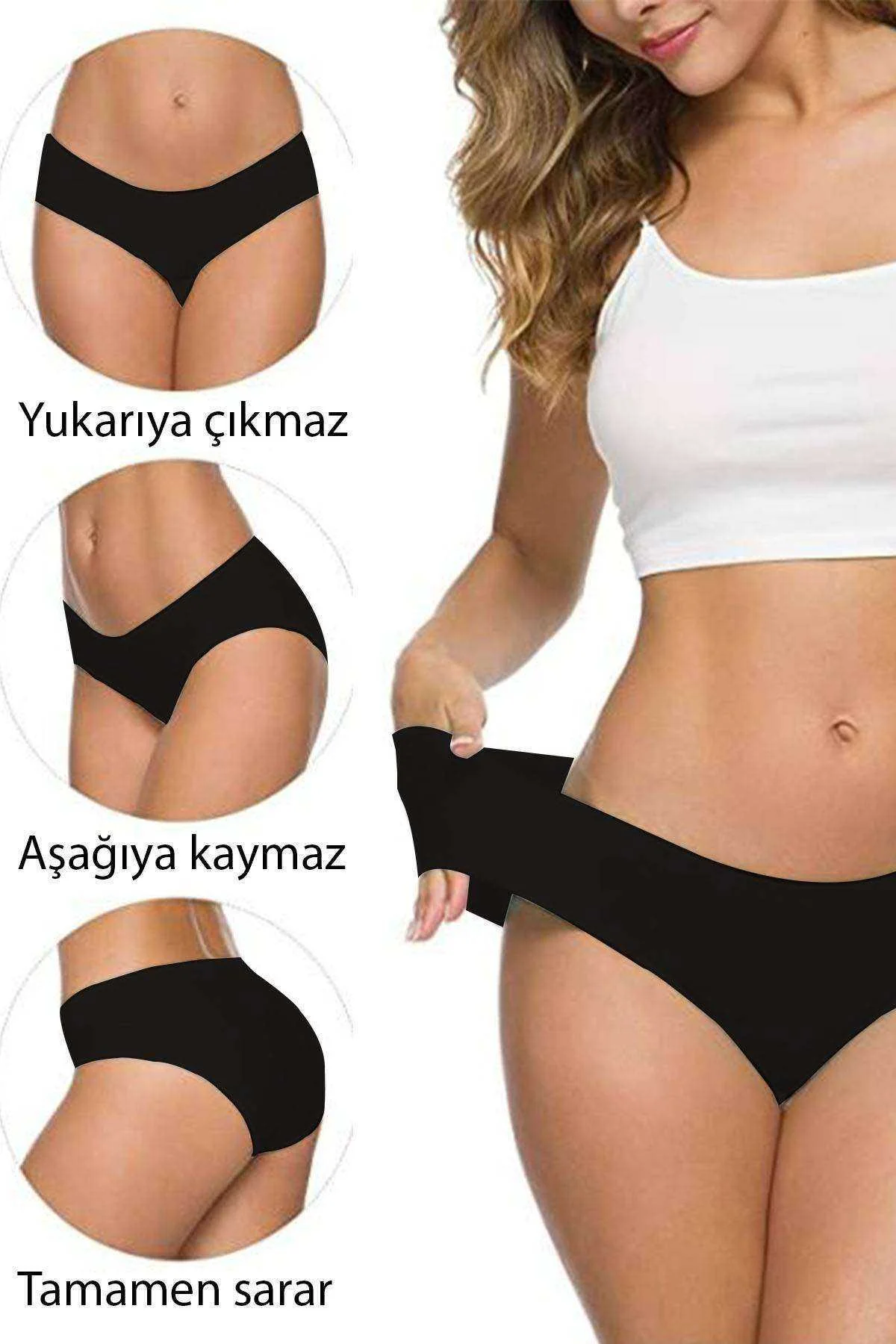 6 Adet Kadın Dikişsiz Lazer Kesim Esnek İz yapmayan Külot S2 - Just Cheap Store Görsel 5