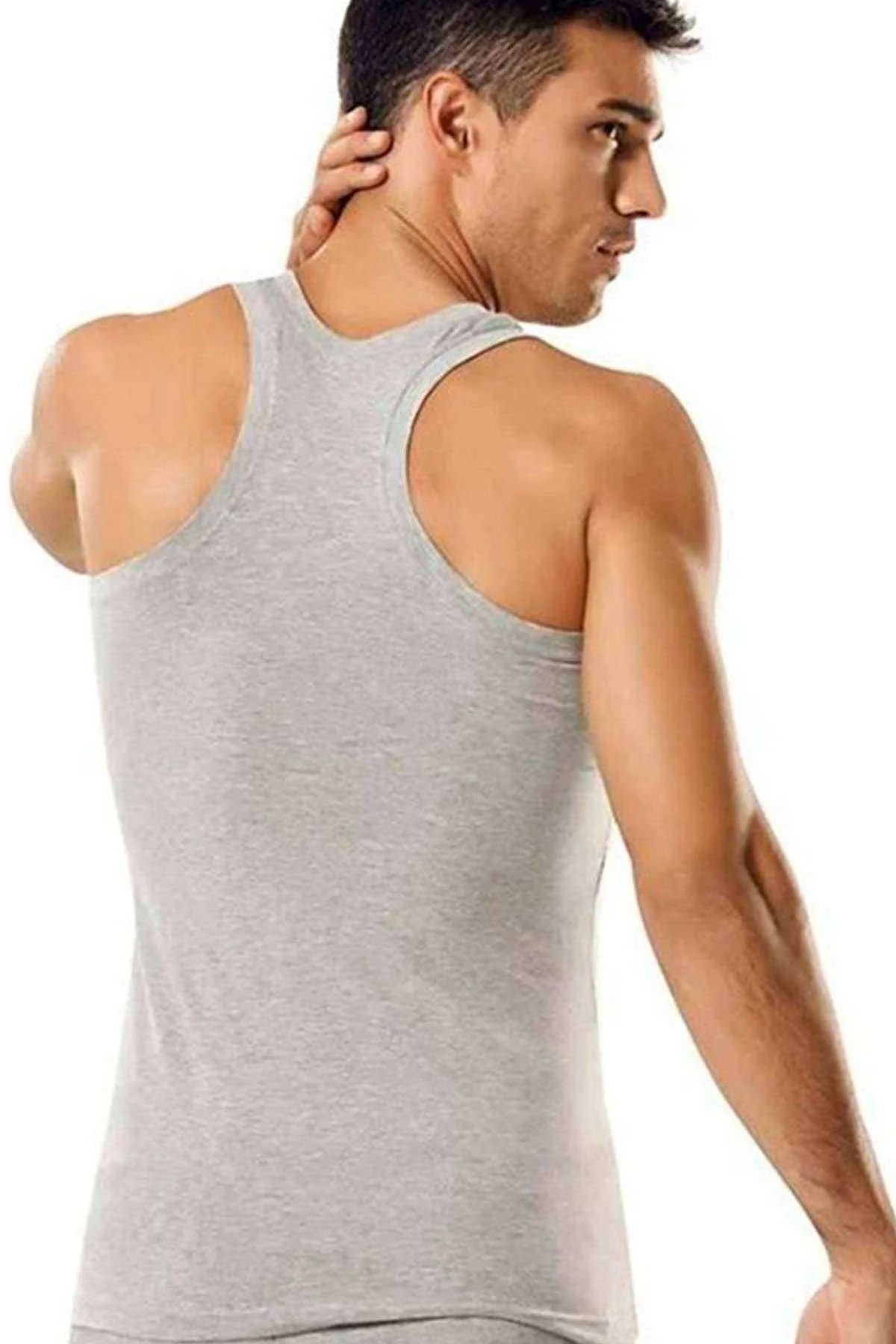 3 adet Tutku Ribana Spor Erkek Gri Atlet 0118 - Just Cheap Store Görsel 5